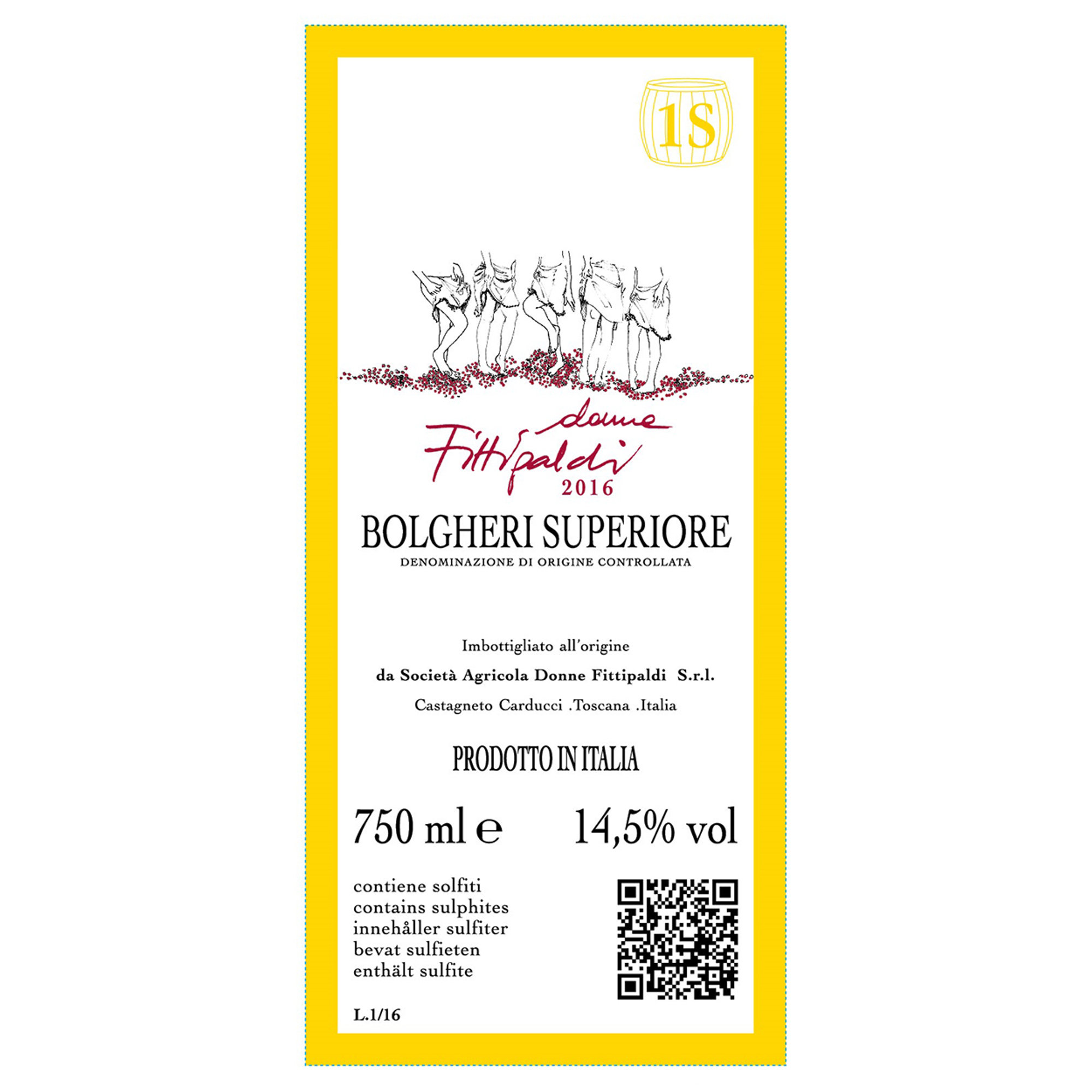 1 bottle - Bolgheri DOC Superiore 2019 with wooden box Donne Fittipaldi vista2