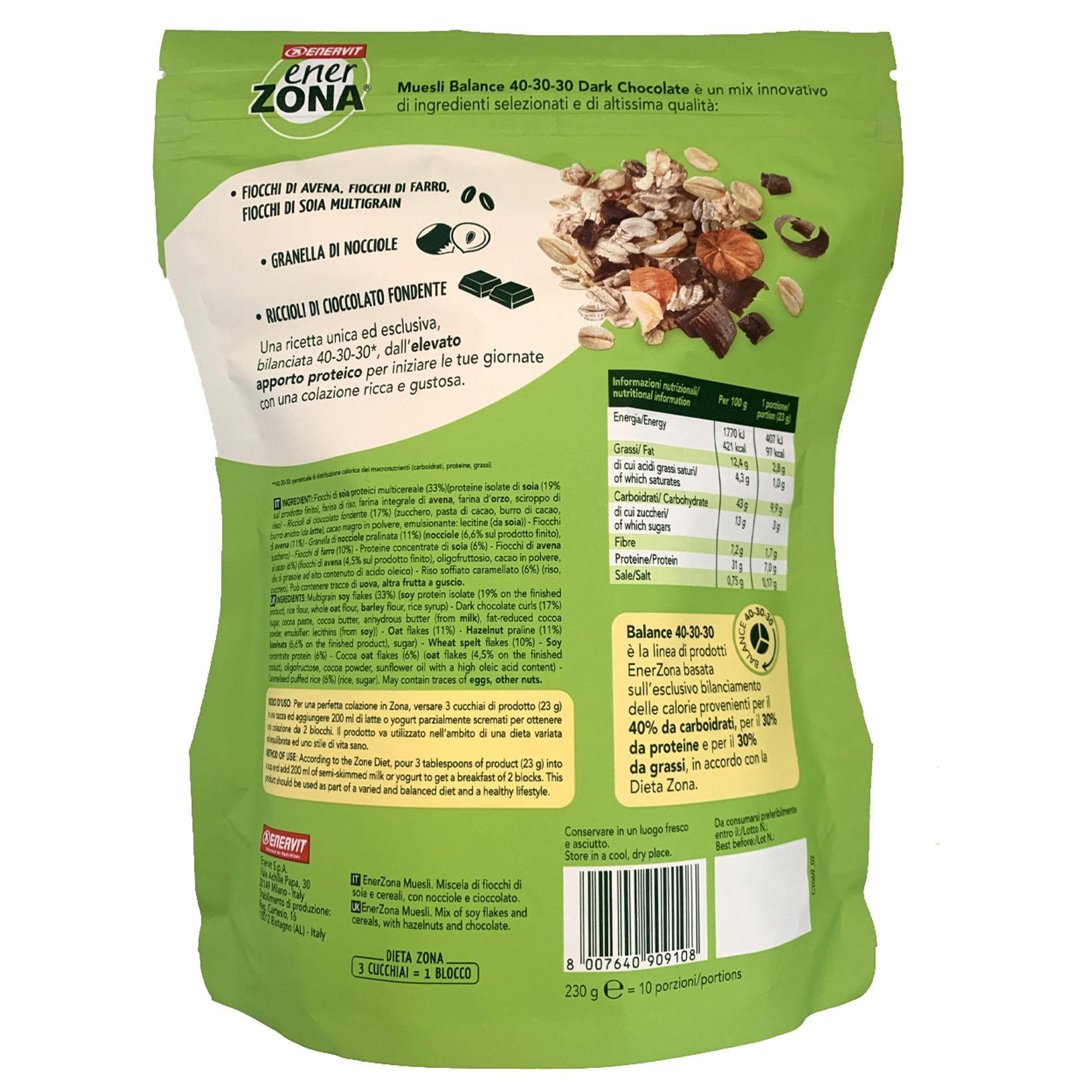 6 confezioni - EnerZona Muesli 40-30-30 Enervit vista2