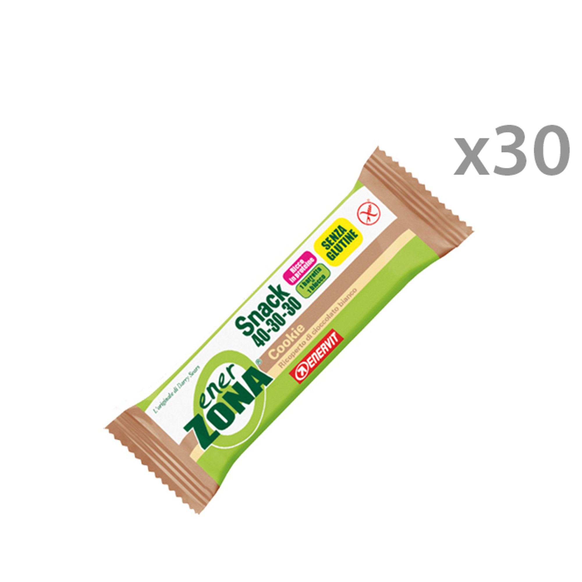 Box 30 barrette - EnerZona Snack 40-30-30 Cookie e cioccolato bianco Enervit vista0