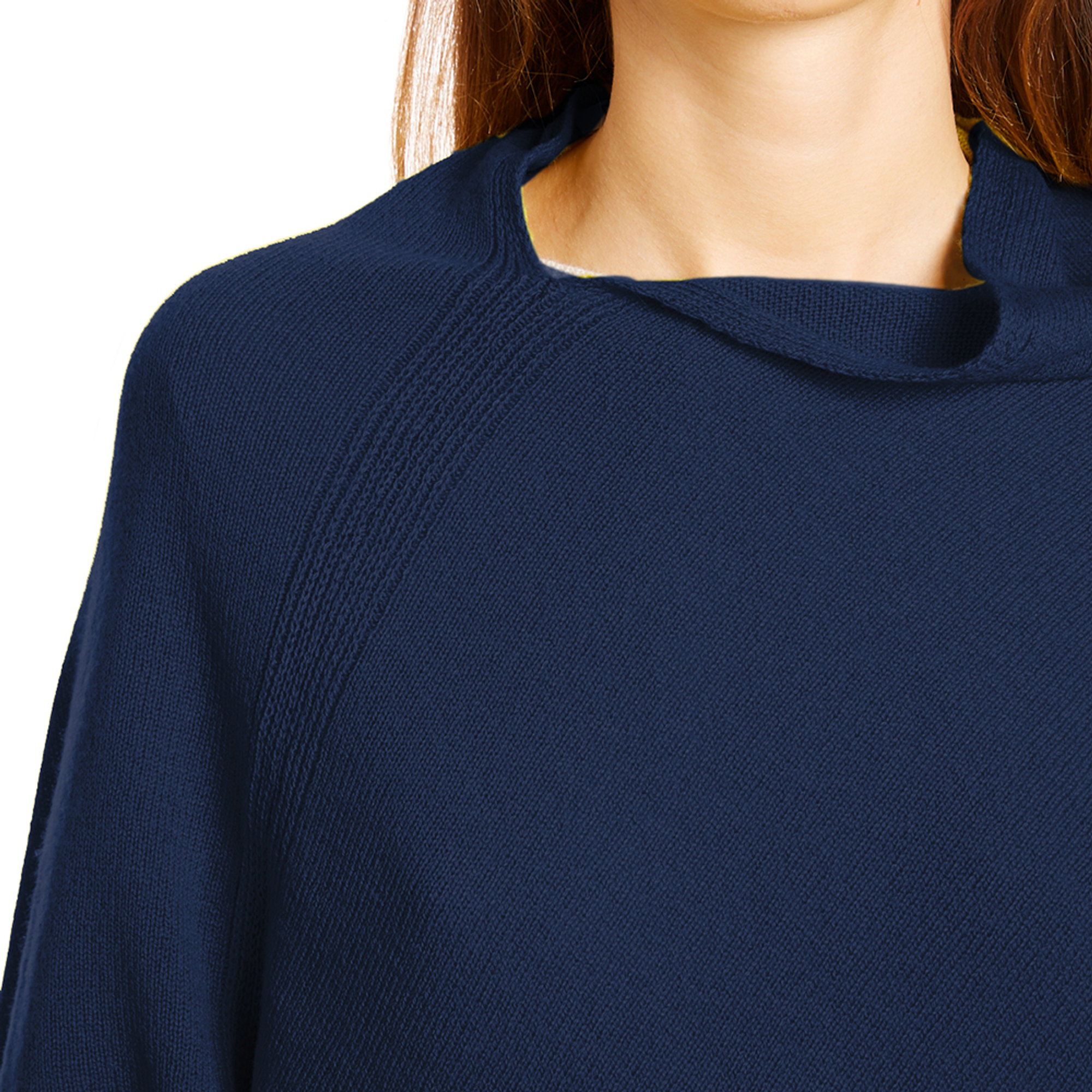 Poncho over blu 100% CASHMERE  vista2