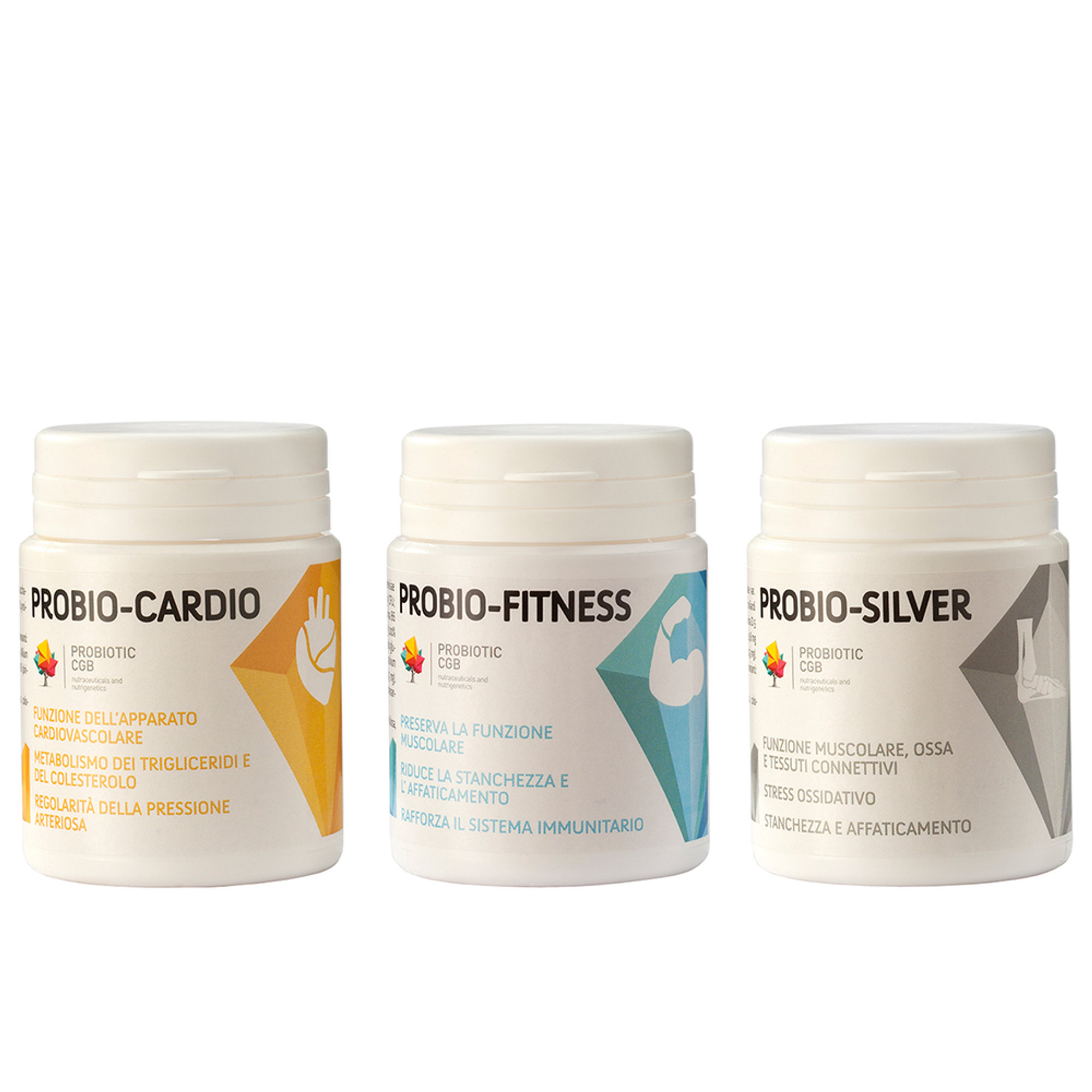 3 confezioni miste: 1 Probio-Cardio - 1 Probio-Fitness - 1 Probio-Silver Probiotic vista0