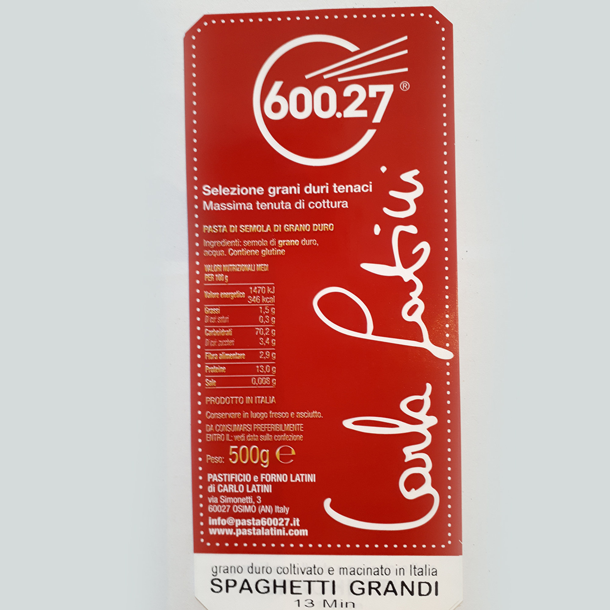 12 packs - Spaghetti large 500 gr Carla Latini vista1