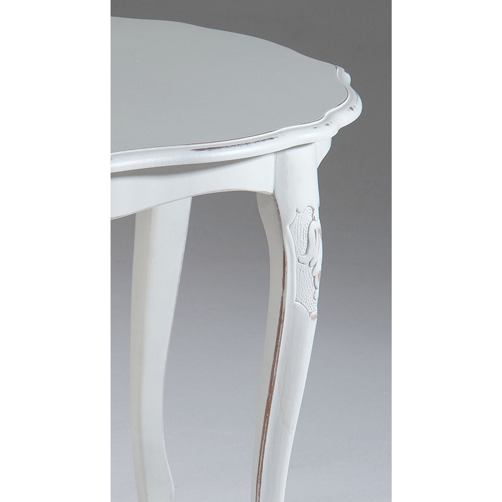 Tavolino tondo  MARTINE, bianco consumato Castagnetti Shabby vista1