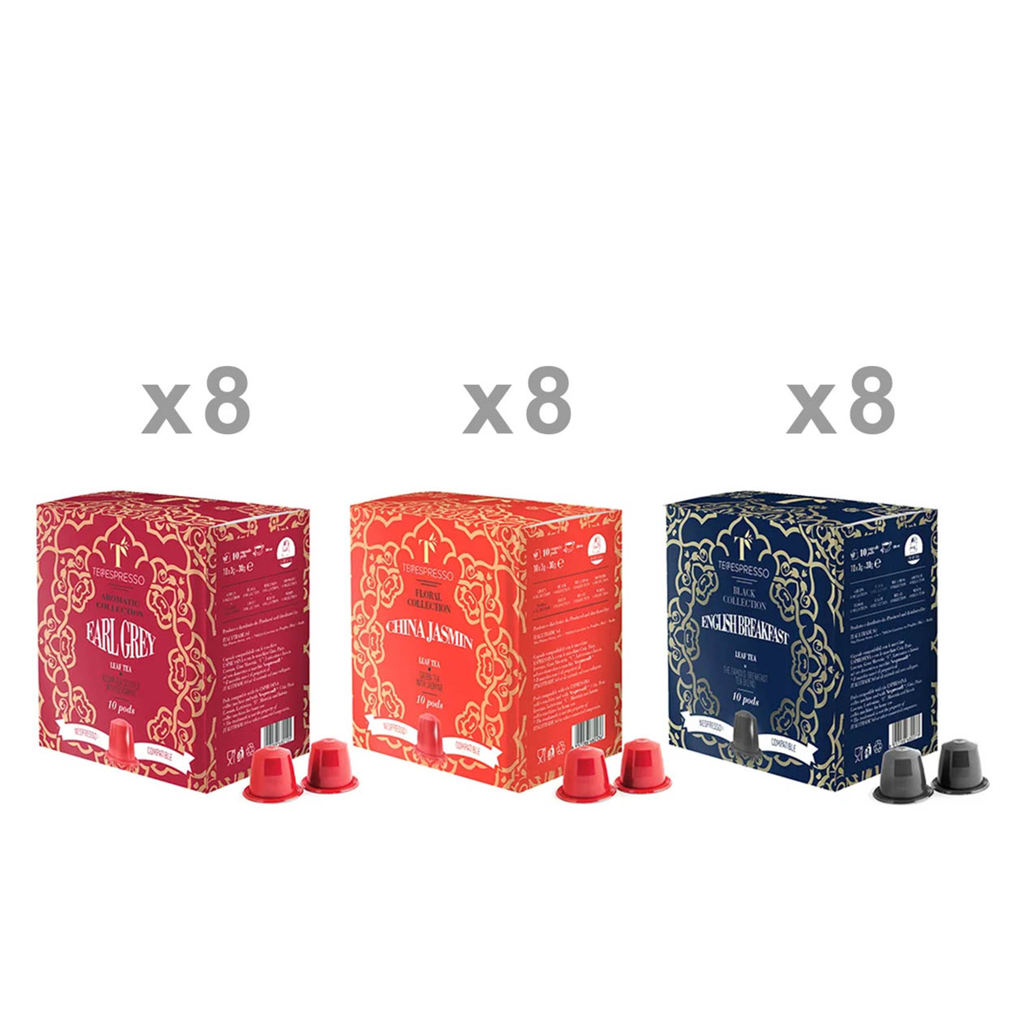 24 confezioni miste da 10 Capsule: EARL GREY - CHINA JASMINE - ENGLISH BREAKFAST Italytrade vista0
