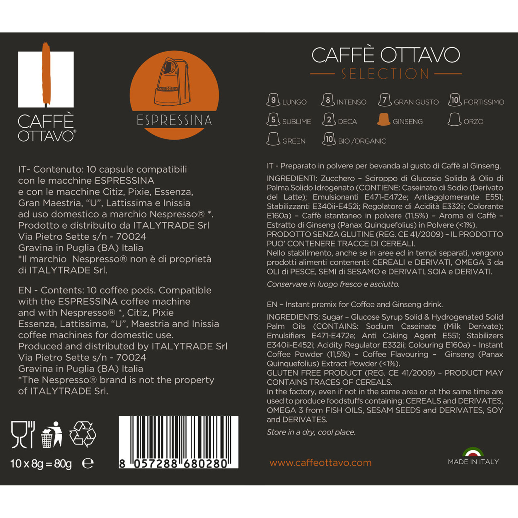 Starter Kit: Macchina Espressina - 60 Capsule Espresso - 60 Capsule di Tè Italytrade vista25
