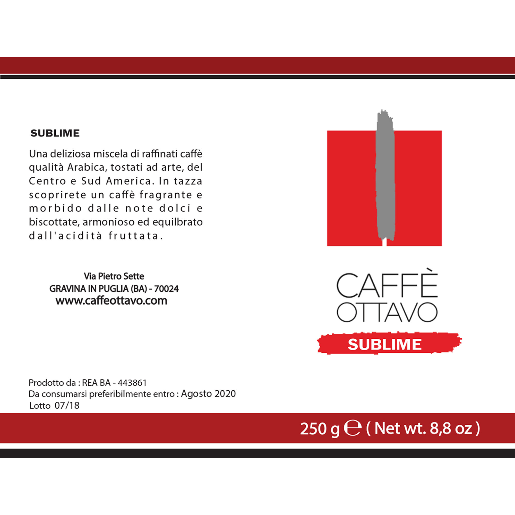 12 barattoli - Caffè SUBLIME 250 gr Italytrade vista1