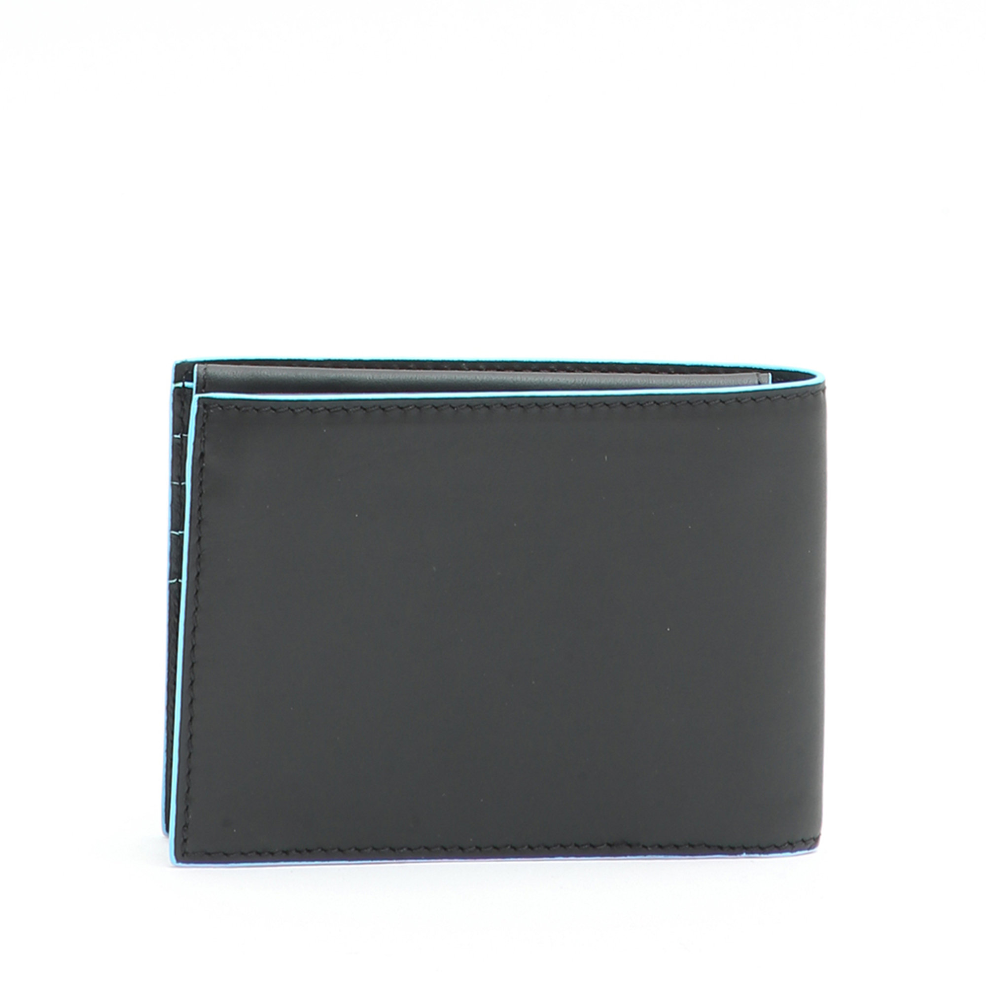 Portafoglio da uomo in pelle nero e tiffany Piquadro vista3