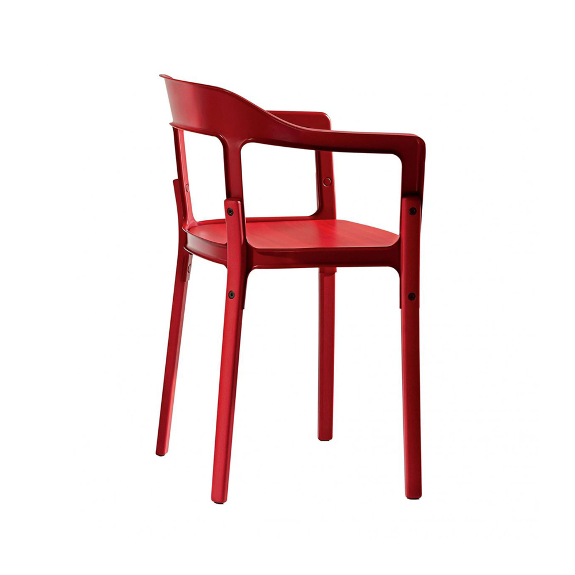  SILLA STEELWOOD con reposabrazos, rojo Magis 2018 vista0