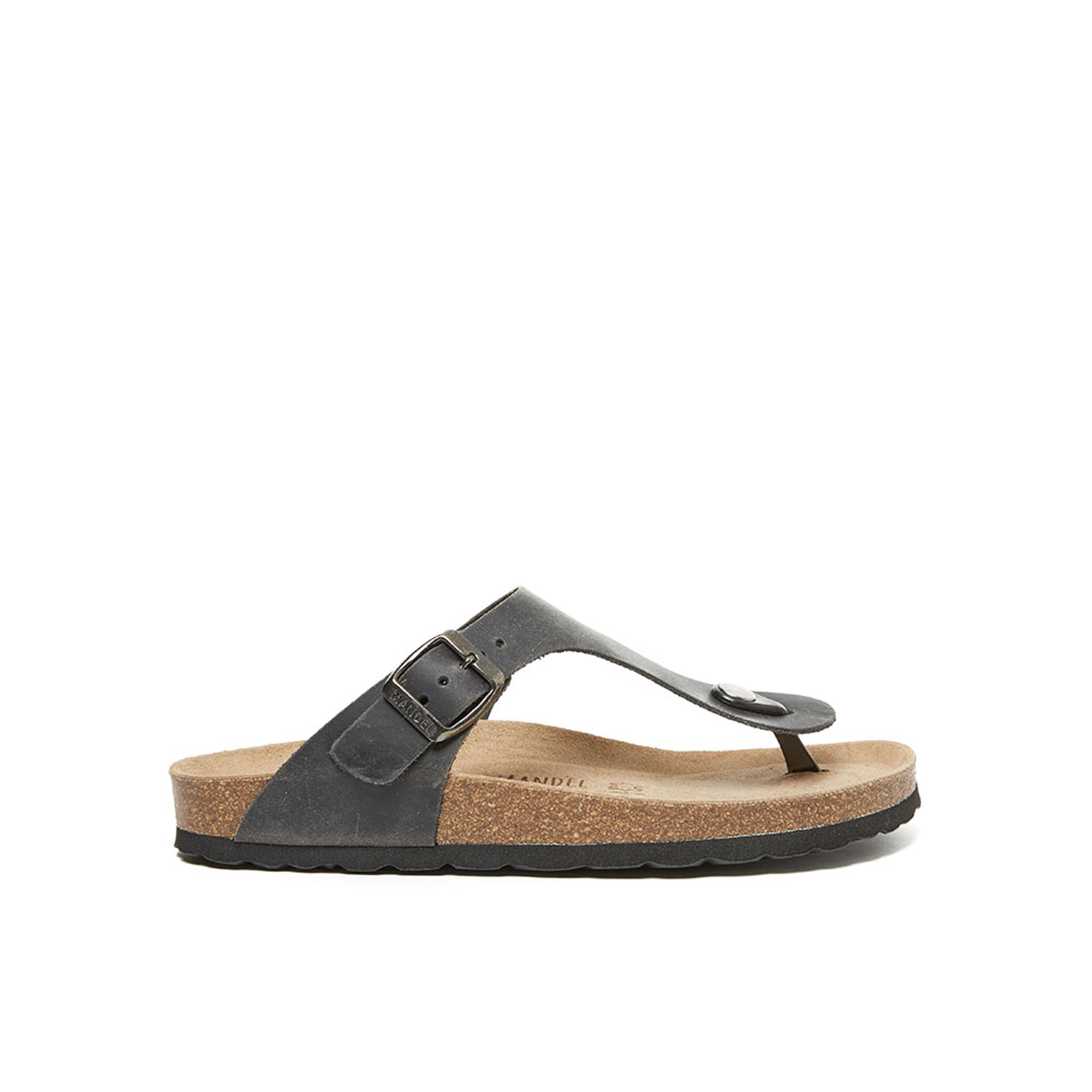 Infradito in pelle unisex nero Mandel vista0