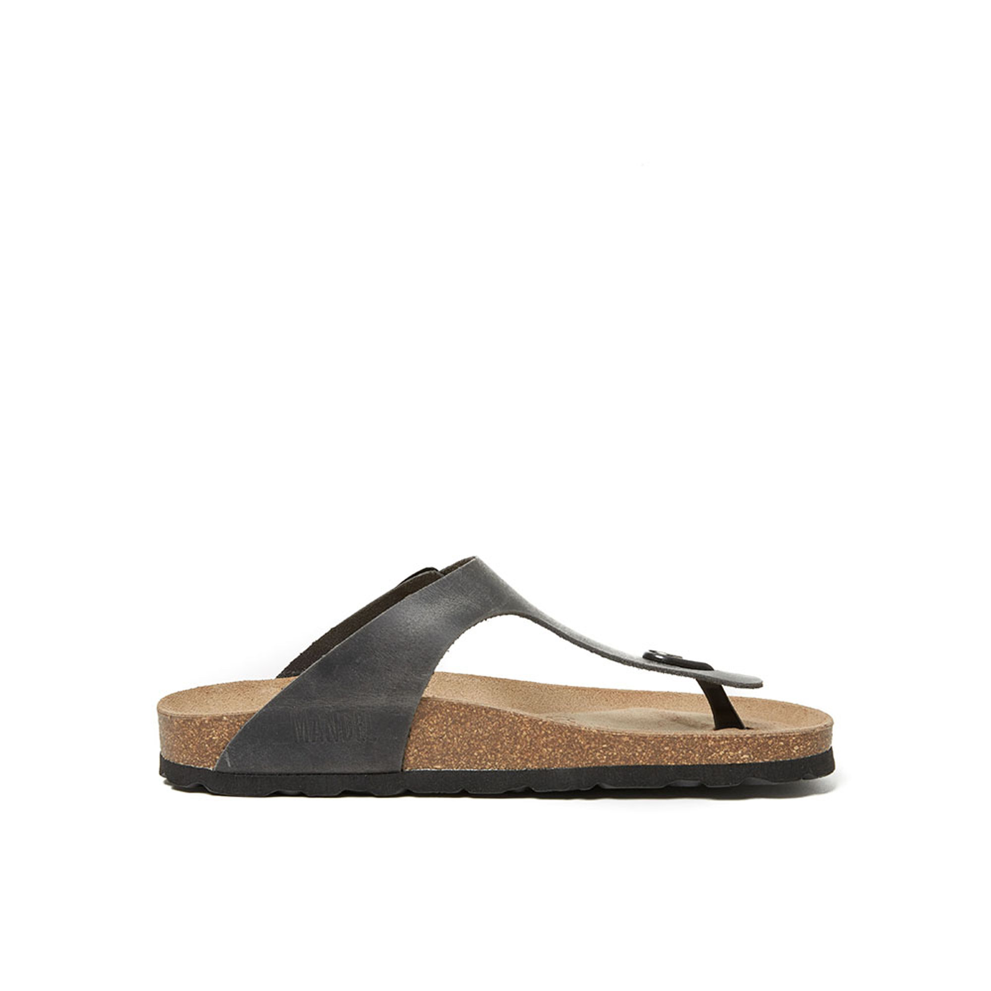 Infradito in pelle unisex nero Mandel vista4
