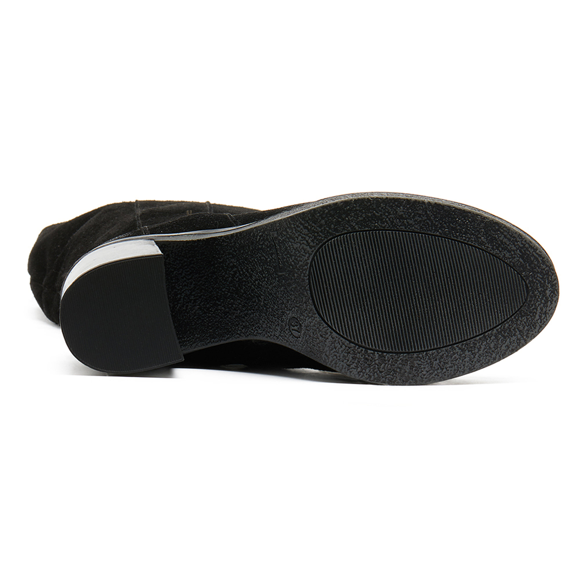 Stivale gambale alto con tacco e plateau marrone MANAS vista3