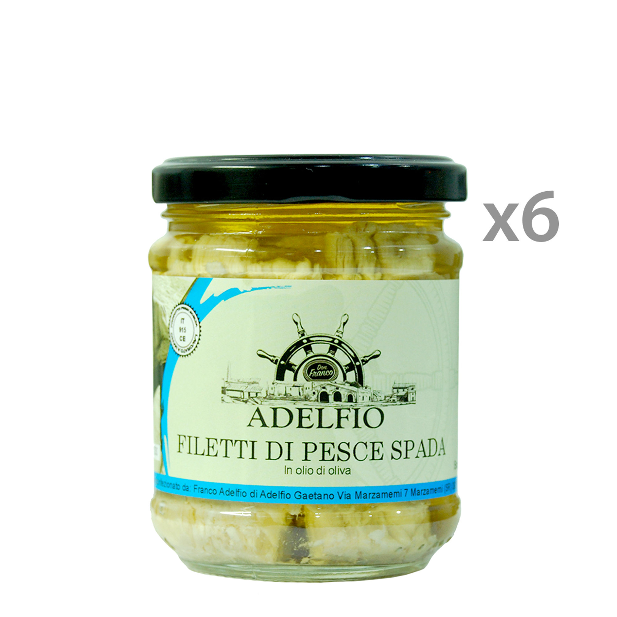 6 vasetti - Filetti di pesce spada all'olio d'oliva 200 gr Adelfio vista0