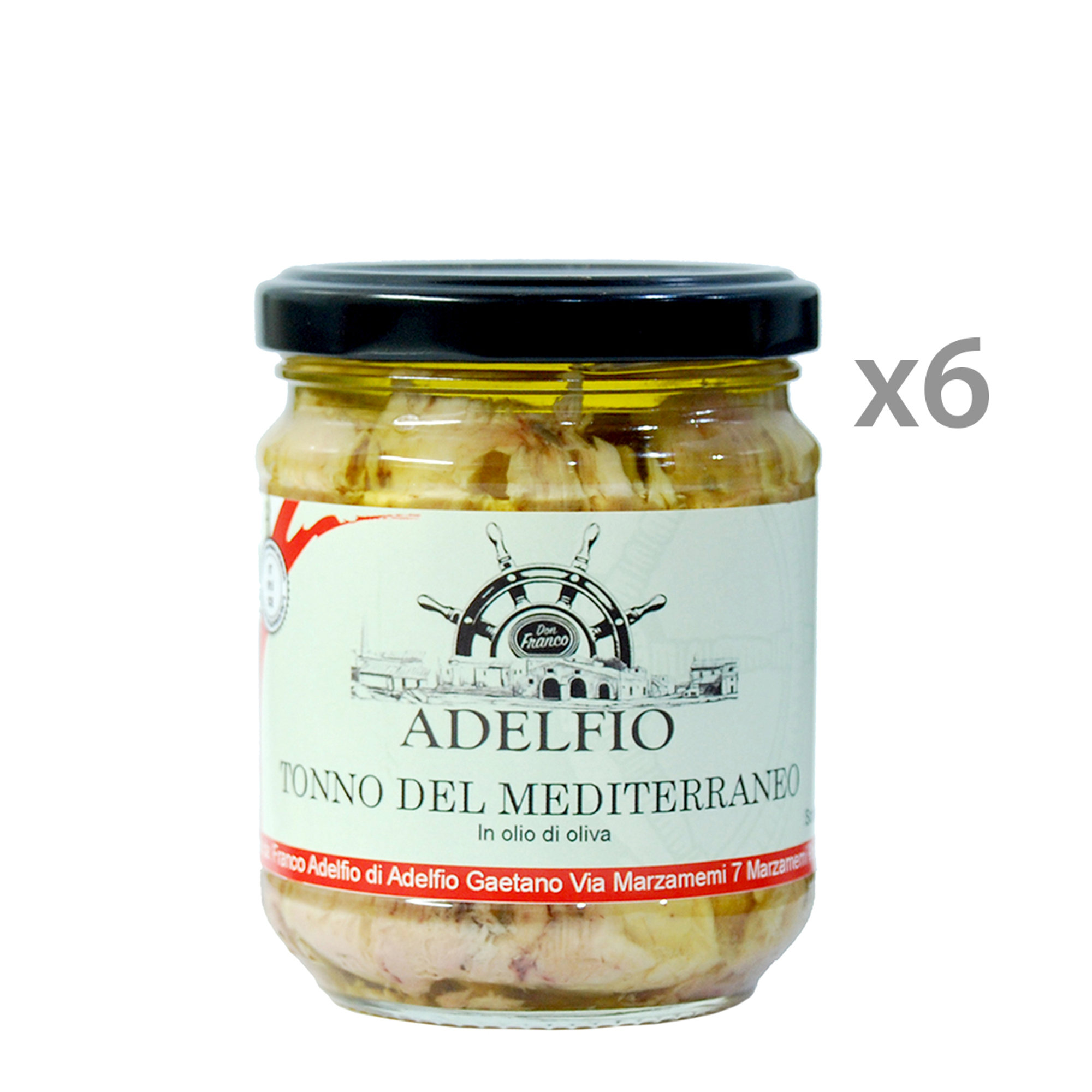6 vasetti - Tonno del Mediterraneo in olio d'oliva 200 gr Adelfio vista0