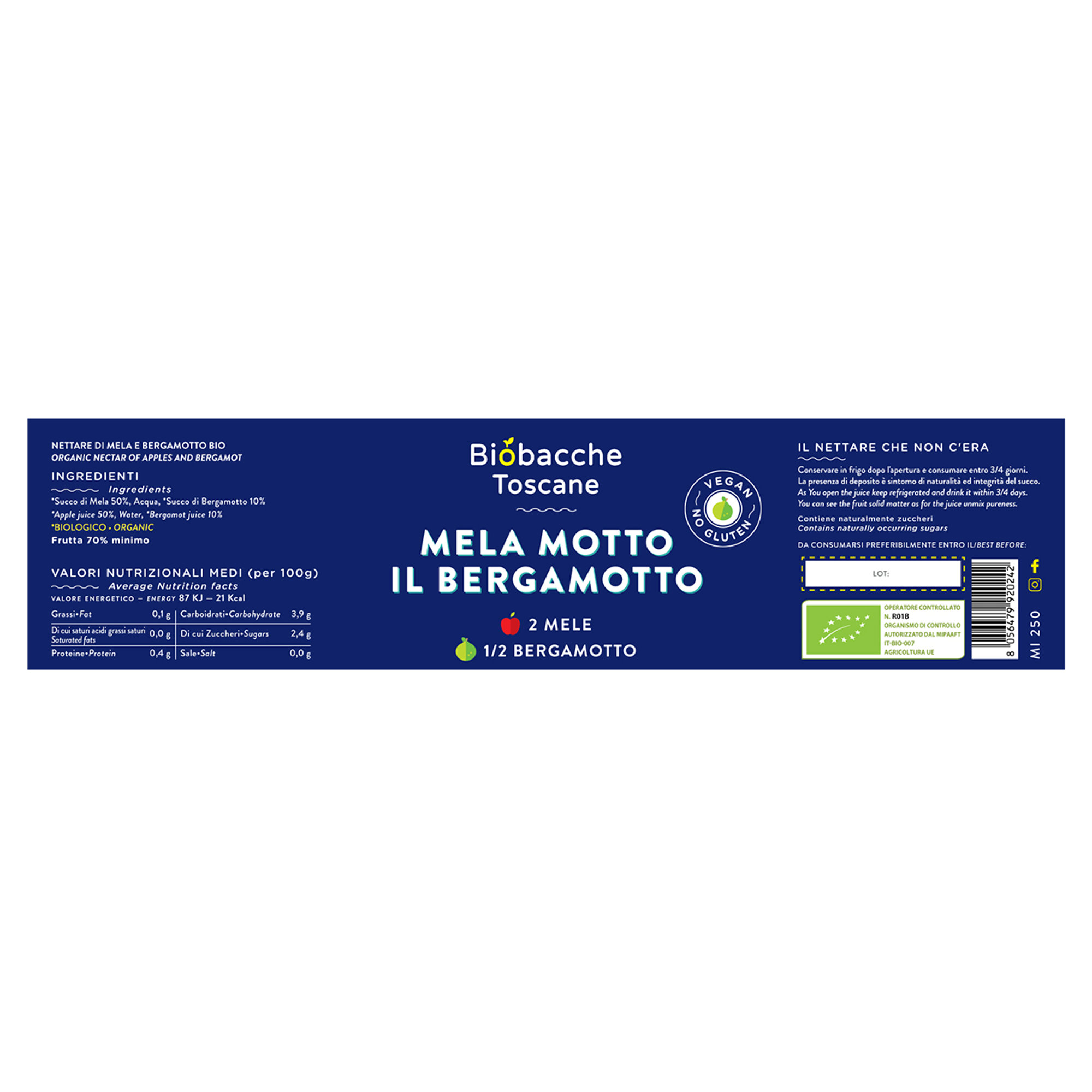 Set da 3 - Mela Motto il bergamotto 250 ml Biobacche Toscane vista1