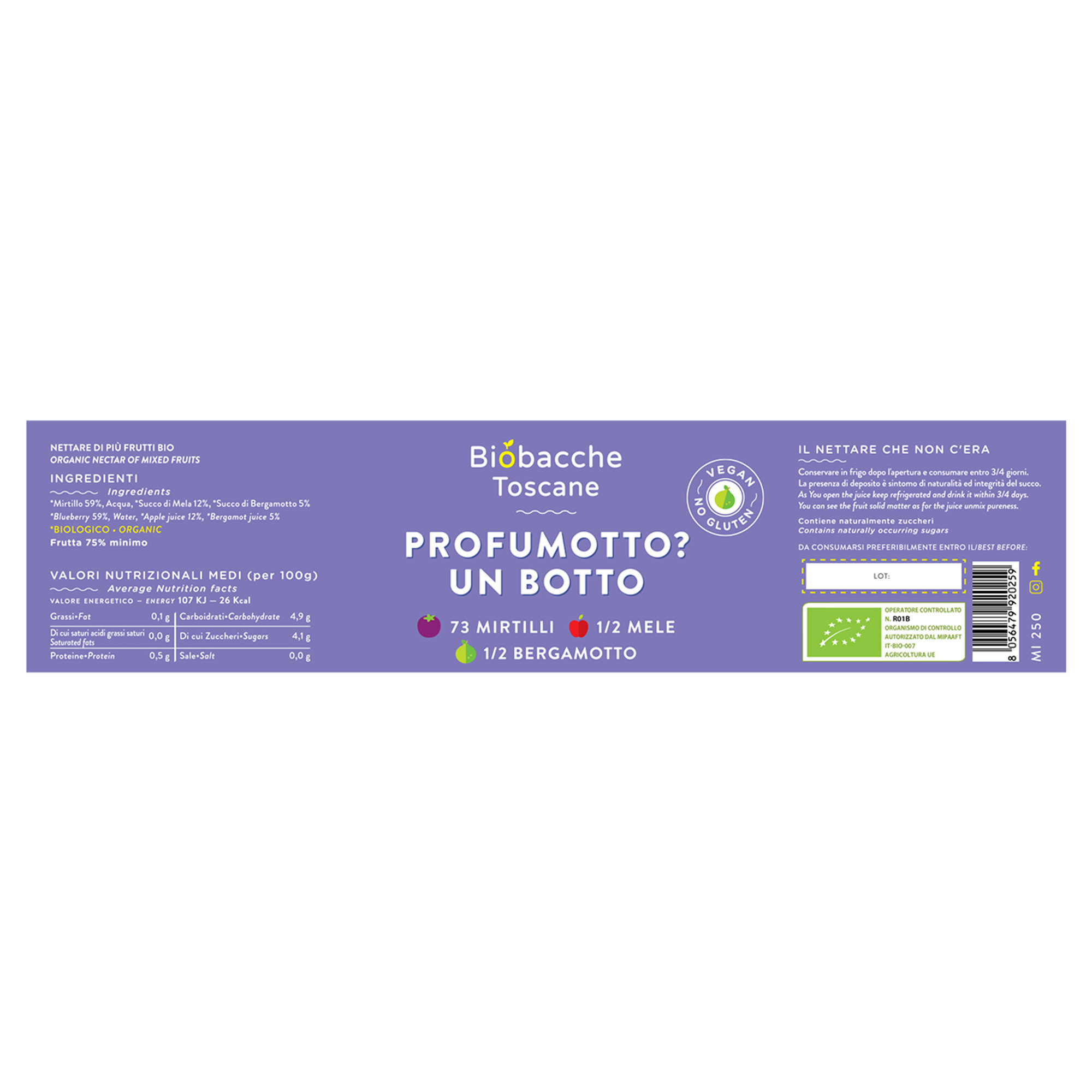 Set da 3 - Profumotto Un botto 250 ml Biobacche Toscane vista1