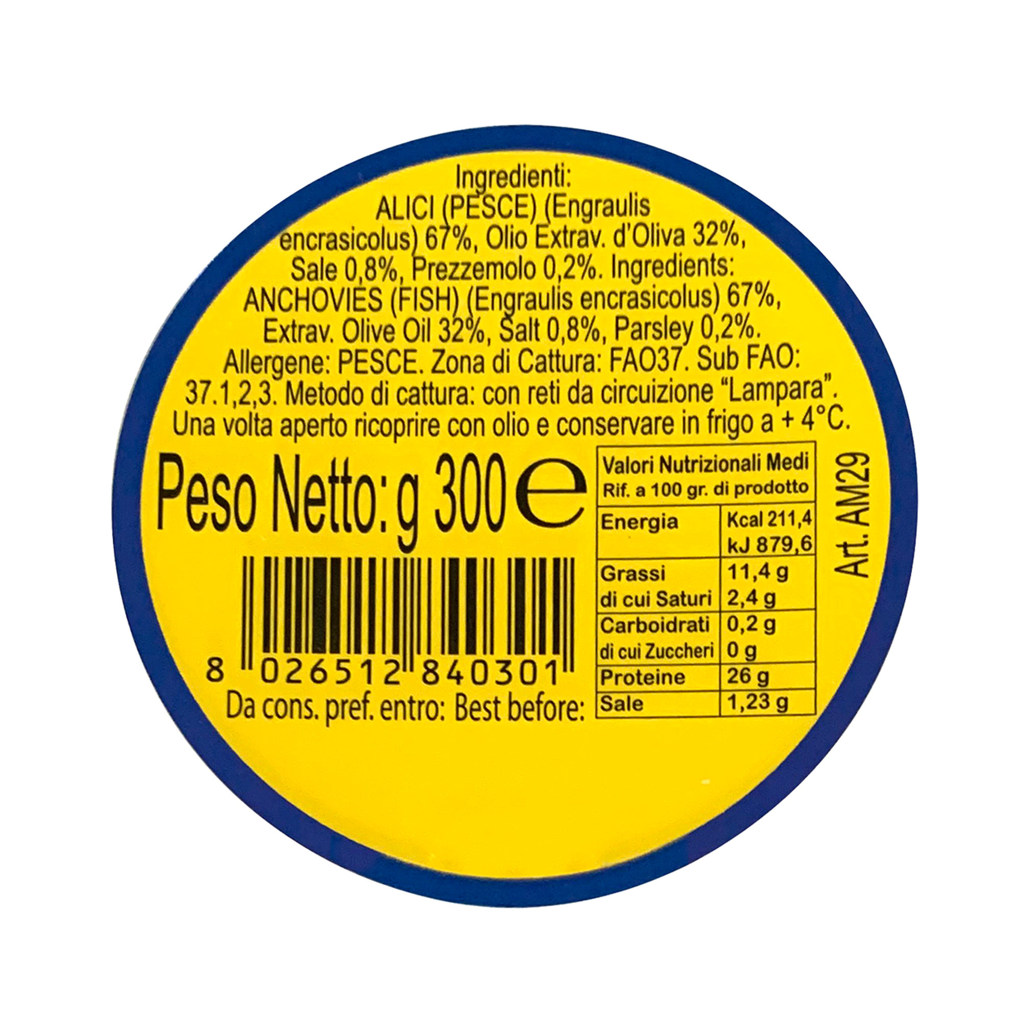 3 vasetti - Alici alla Mediterranea 300 gr Oroazzurro vista1
