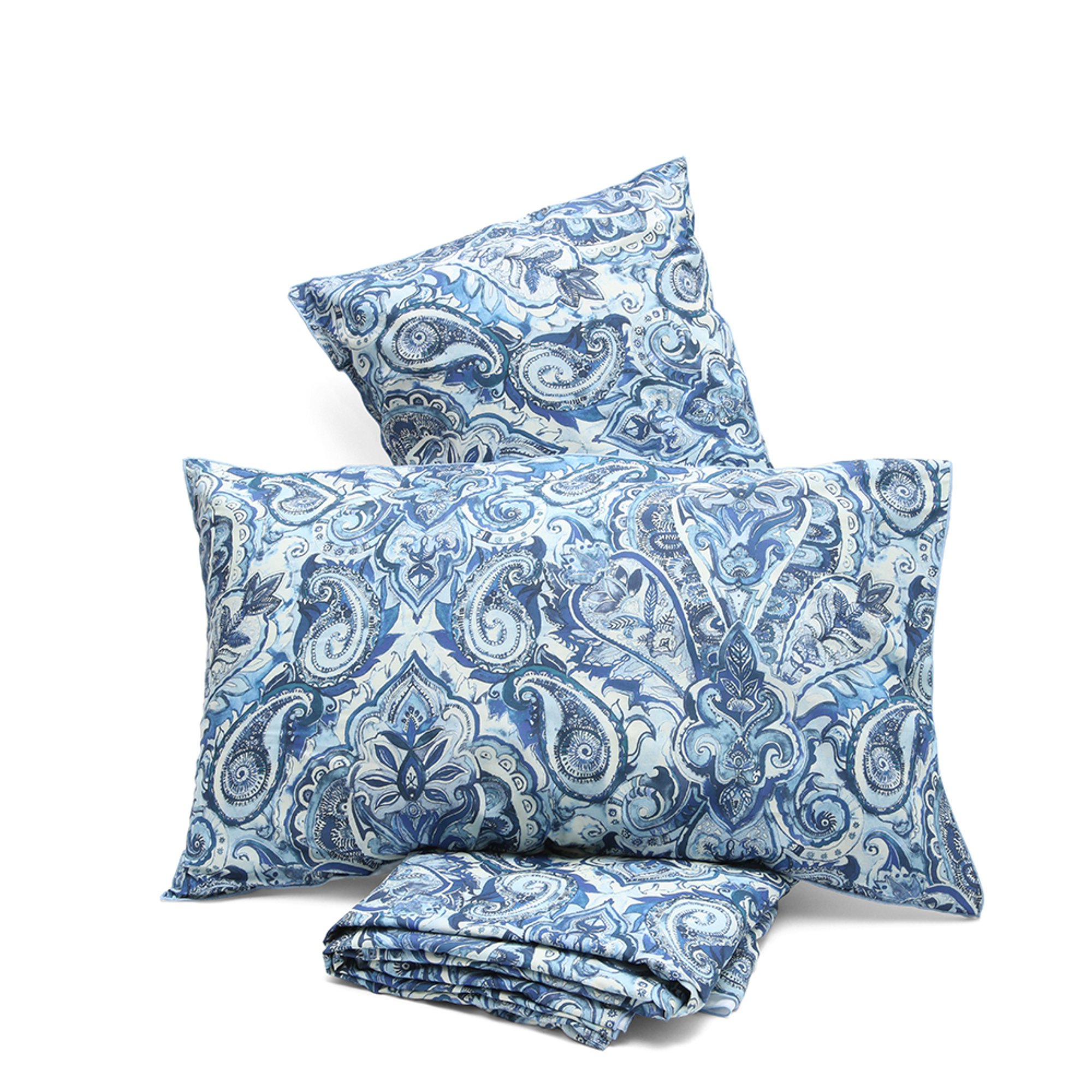 Parure copripiumino singolo bifaccia TU bianco, zulema blu sp170101 Stile Paisley obsoleto vista0