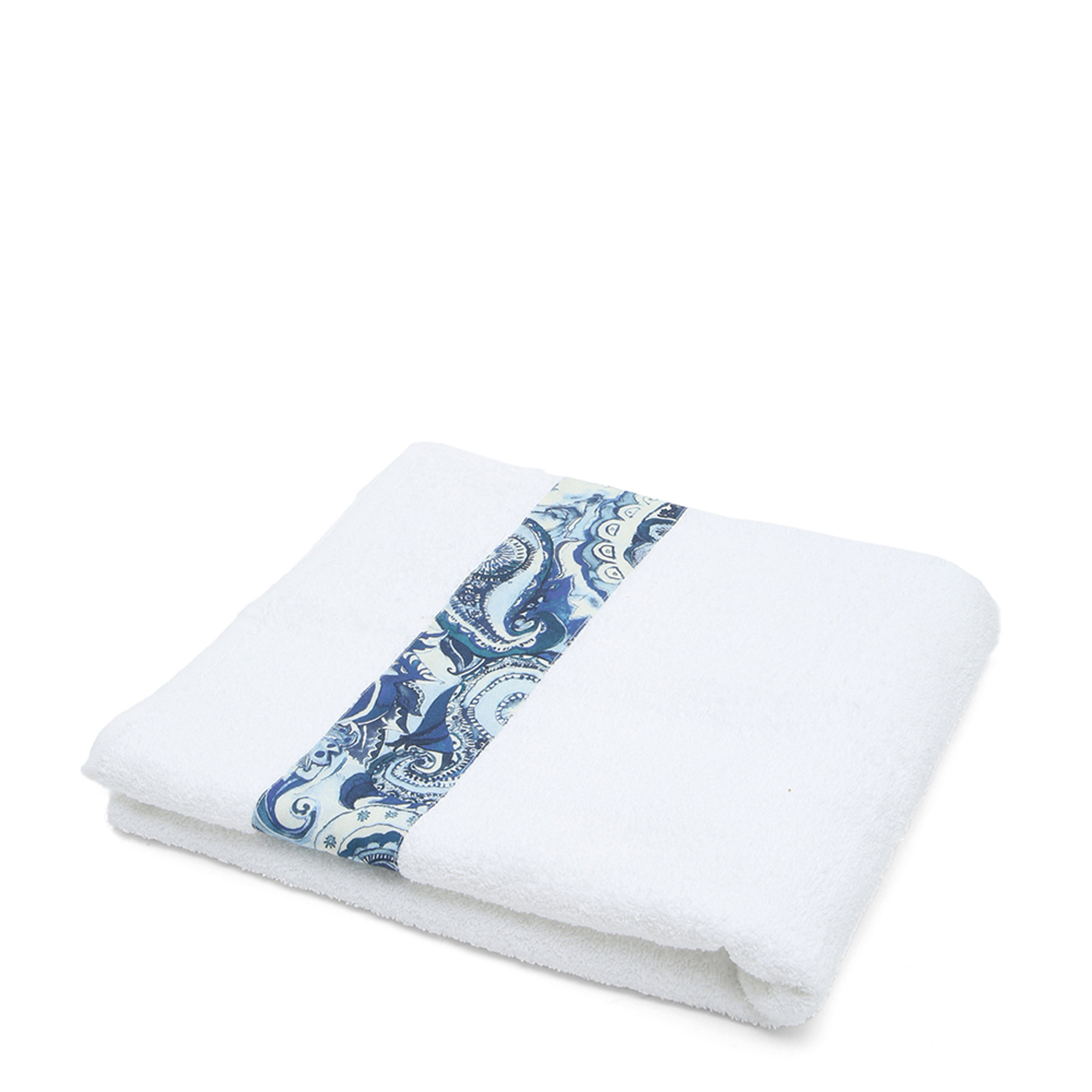 Telo bagno bianco con bordo, zulema azul sp170101 Stile Paisley obsoleto vista0