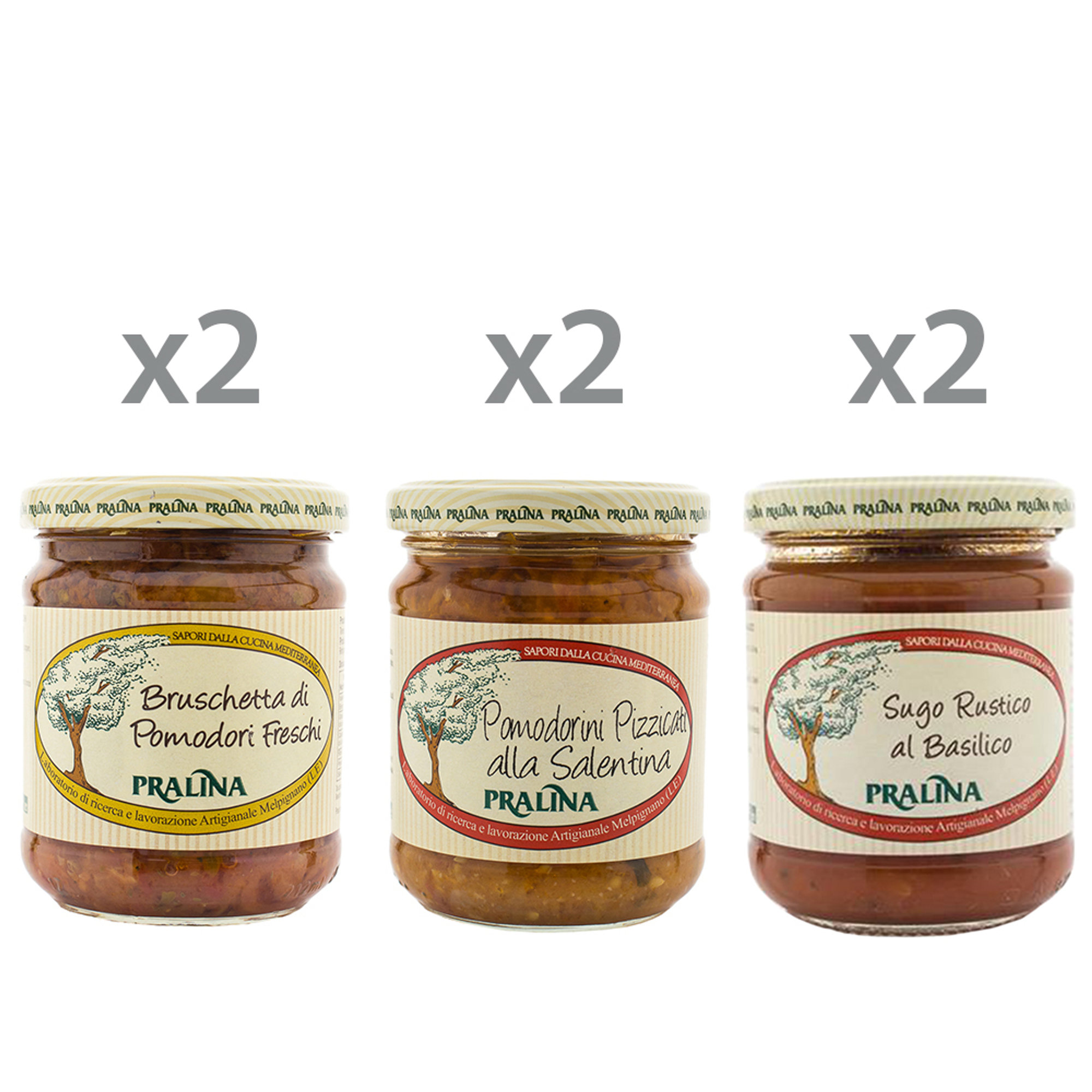 6 vasetti misti - Bruschette & Sughi Pralina vista0