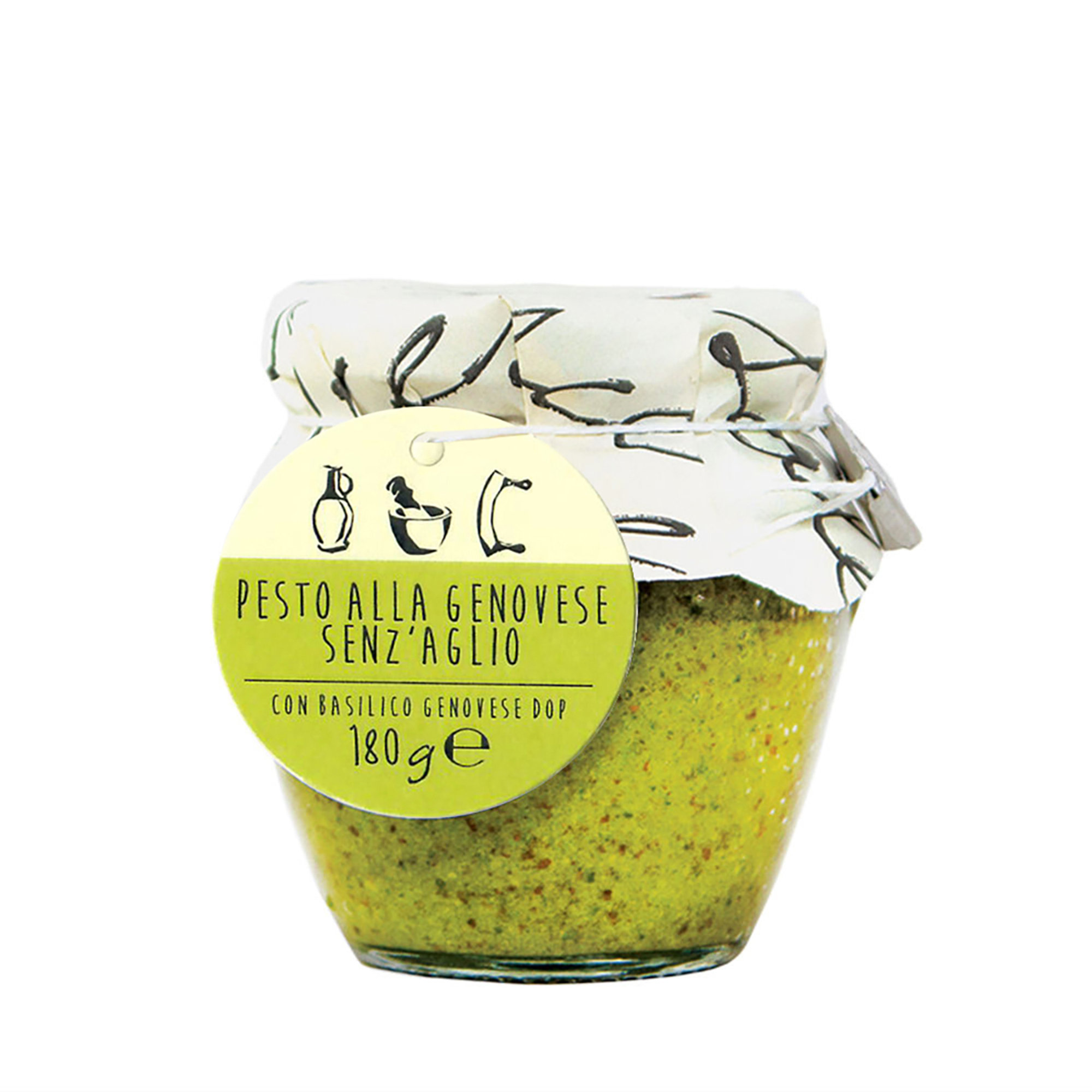 6 vasetti - Pesto alla Genovese senza aglio 180 gr La Bella Angiolina vista1