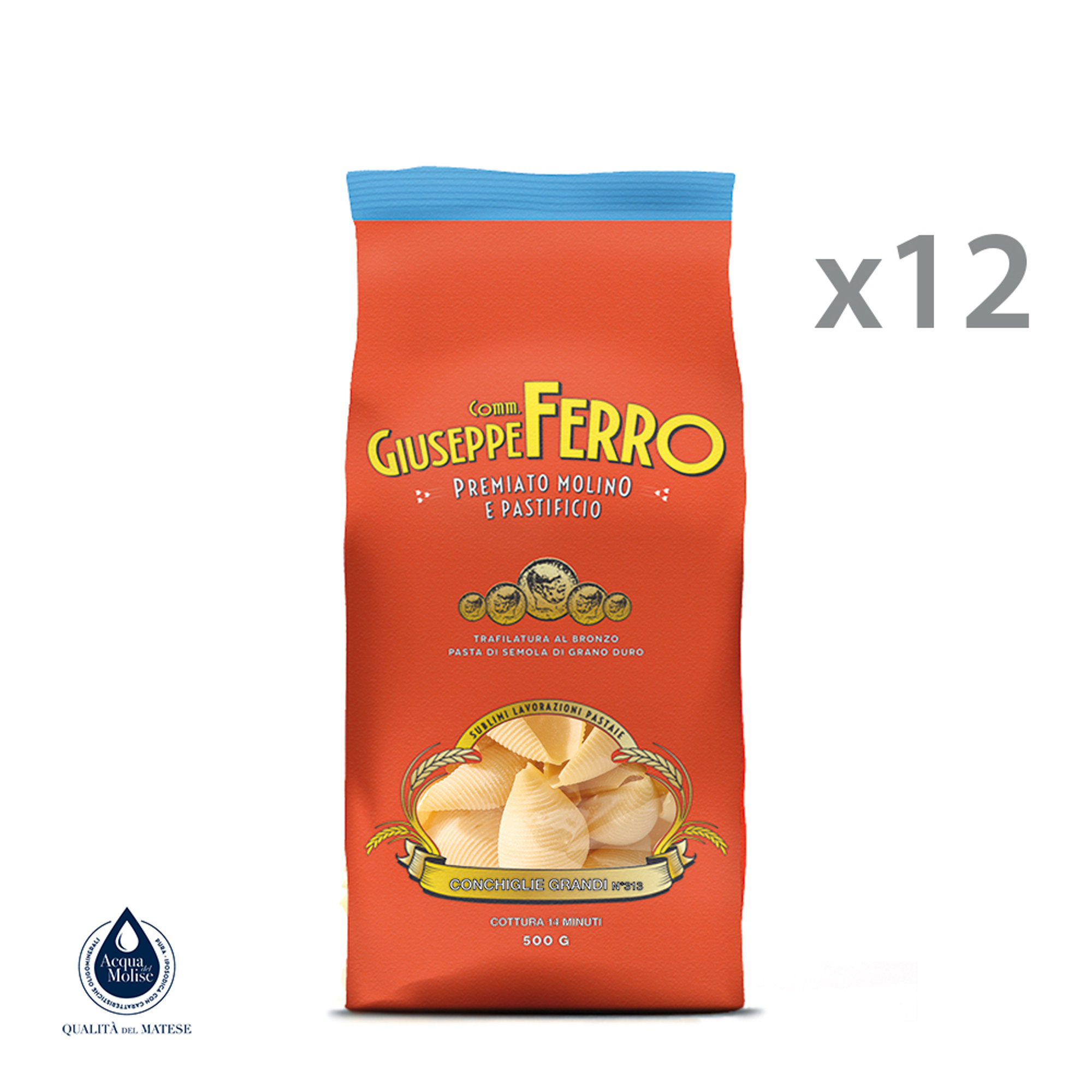12 paquetes - Conchas grandes «Giuseppe Ferro» 500 gr La Molisana vista0
