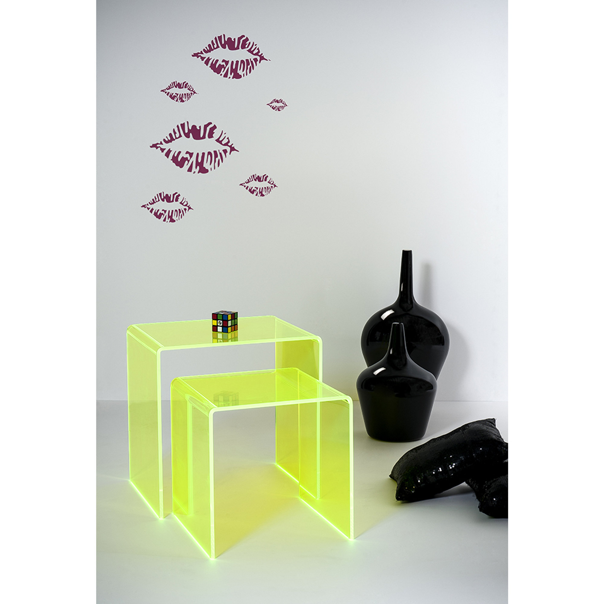 Tavolino 80'S BIG in plexiglass, giallo