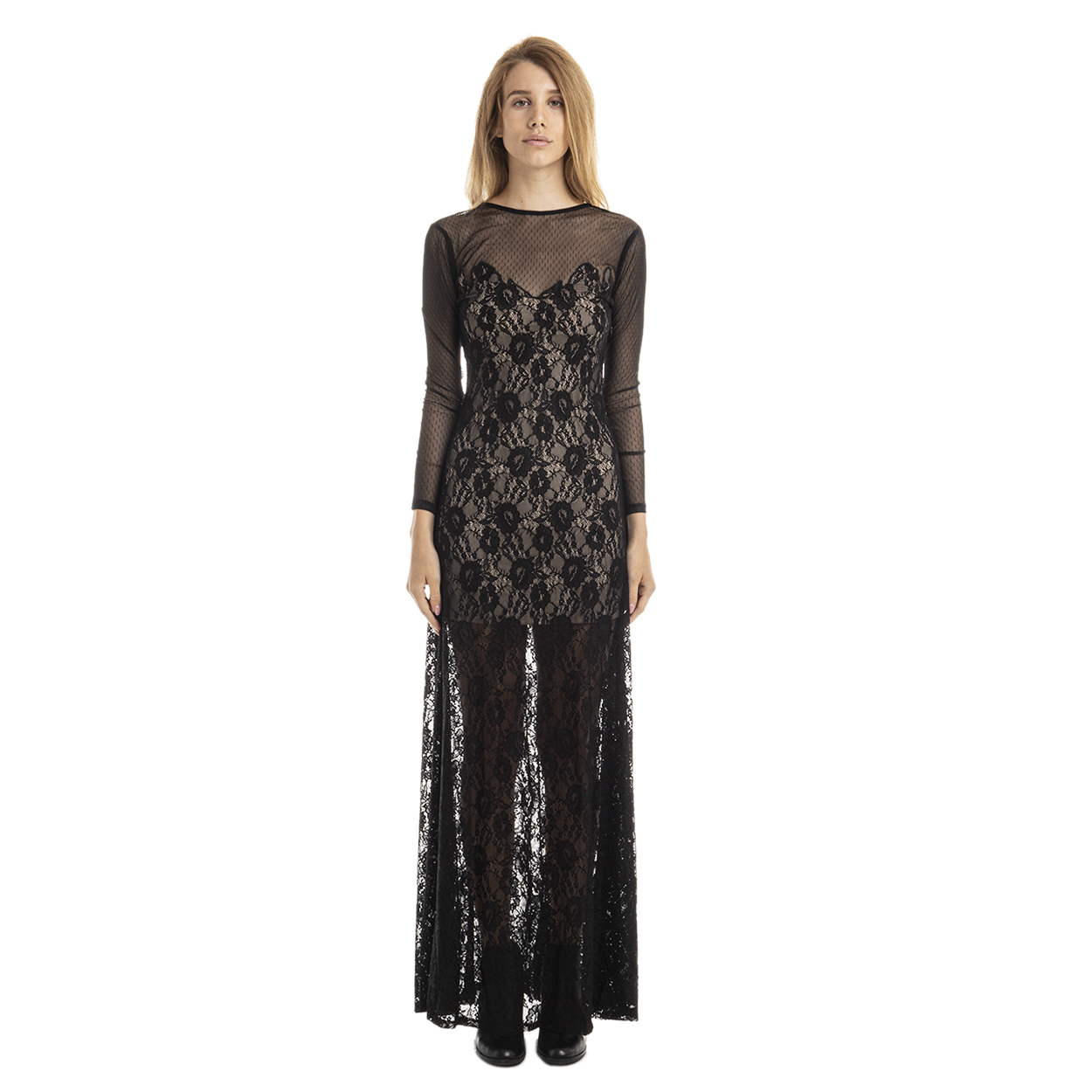 Abito lungo in pizzo nero Guess by Marciano