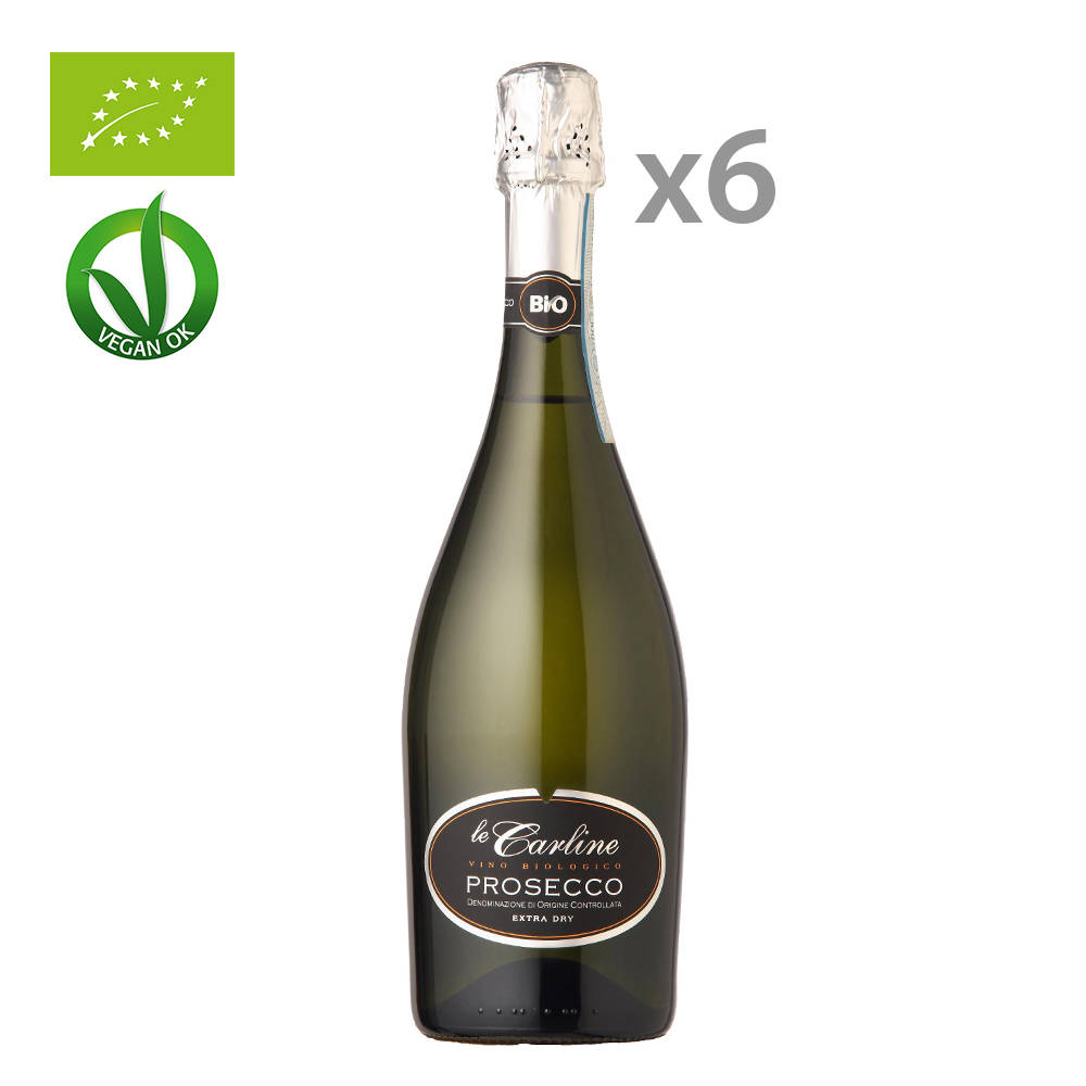 6 bottiglie - Prosecco Spumante Extra Dry DOC BIO-VEGAN - Le Carline