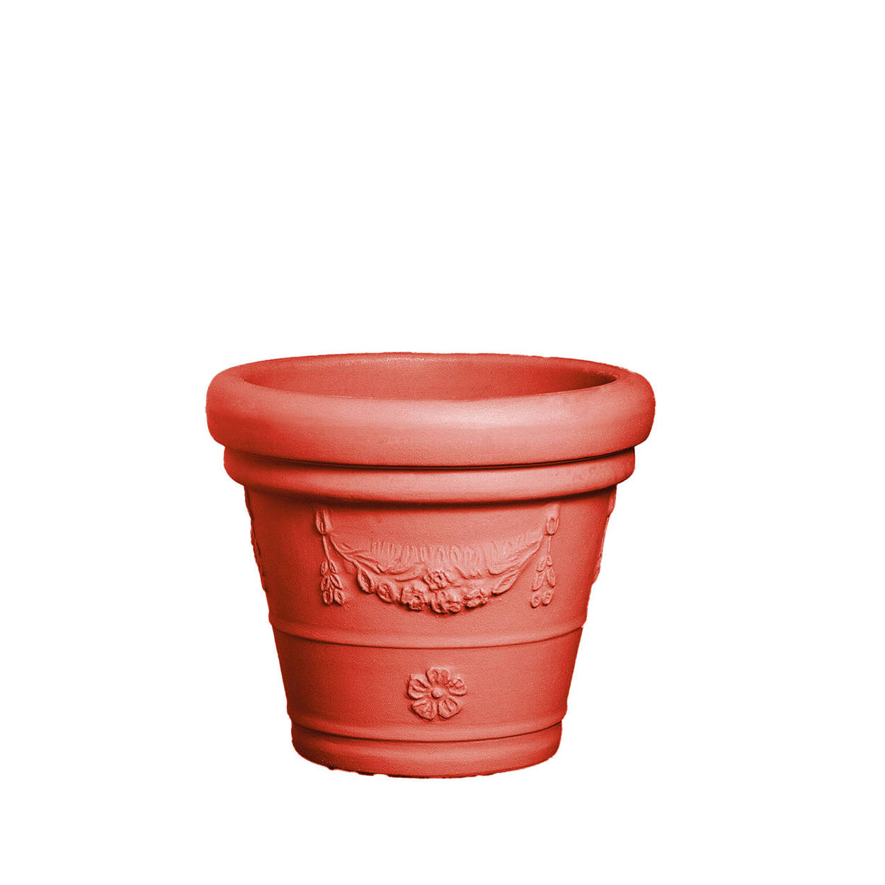 Festooned vase Ø45, coral color Serralunga