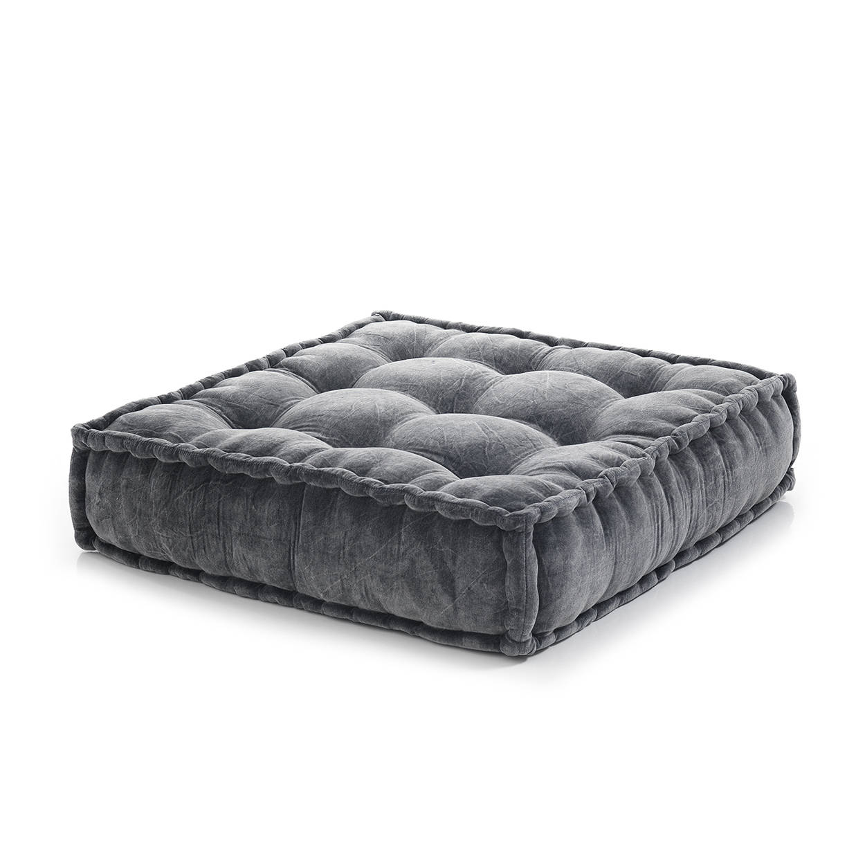 Pouf quadrato VELLUTO YANTRA GREY Oreste Luchetta