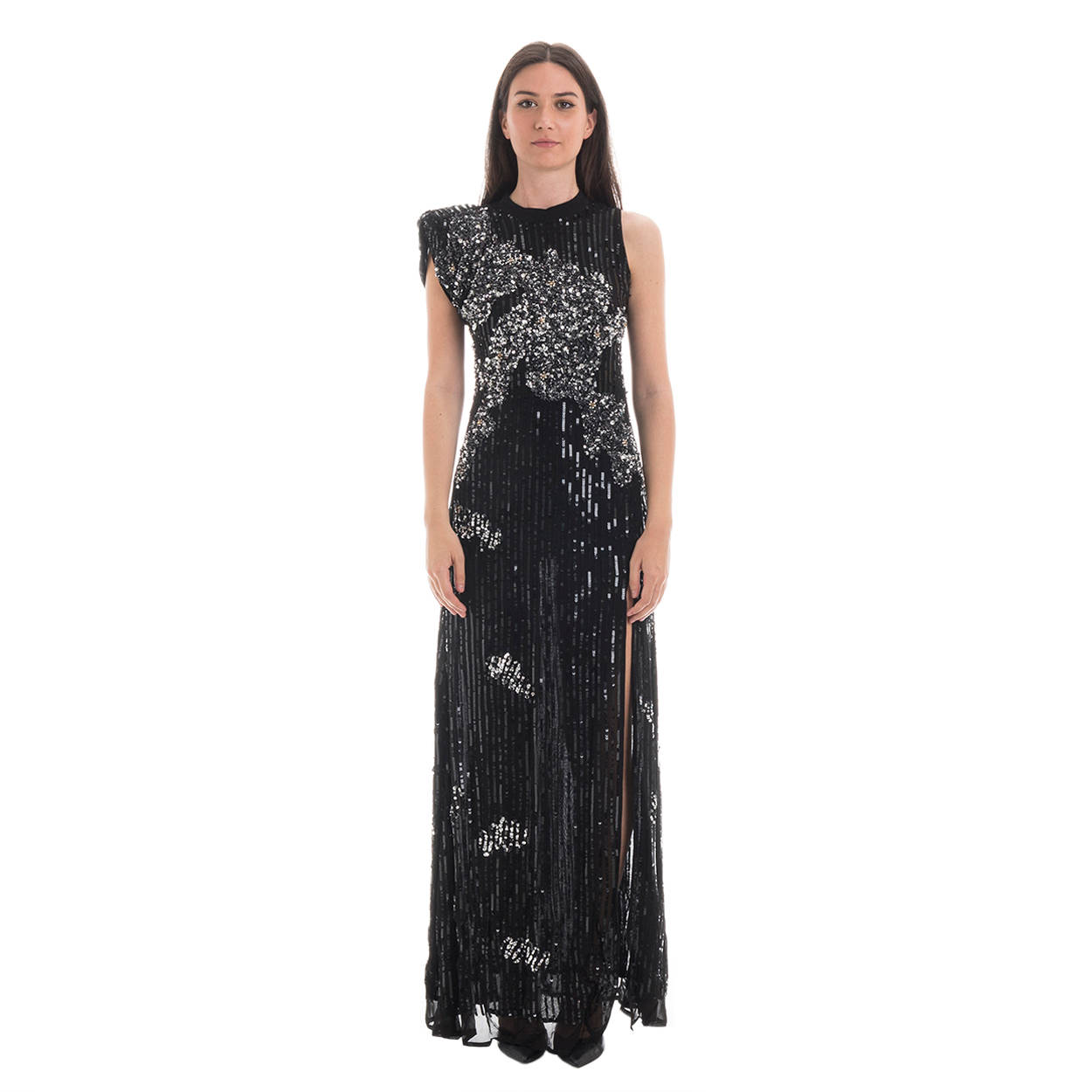 Abito lungo in paillettes nero - Pinko - Acquista su Ventis.