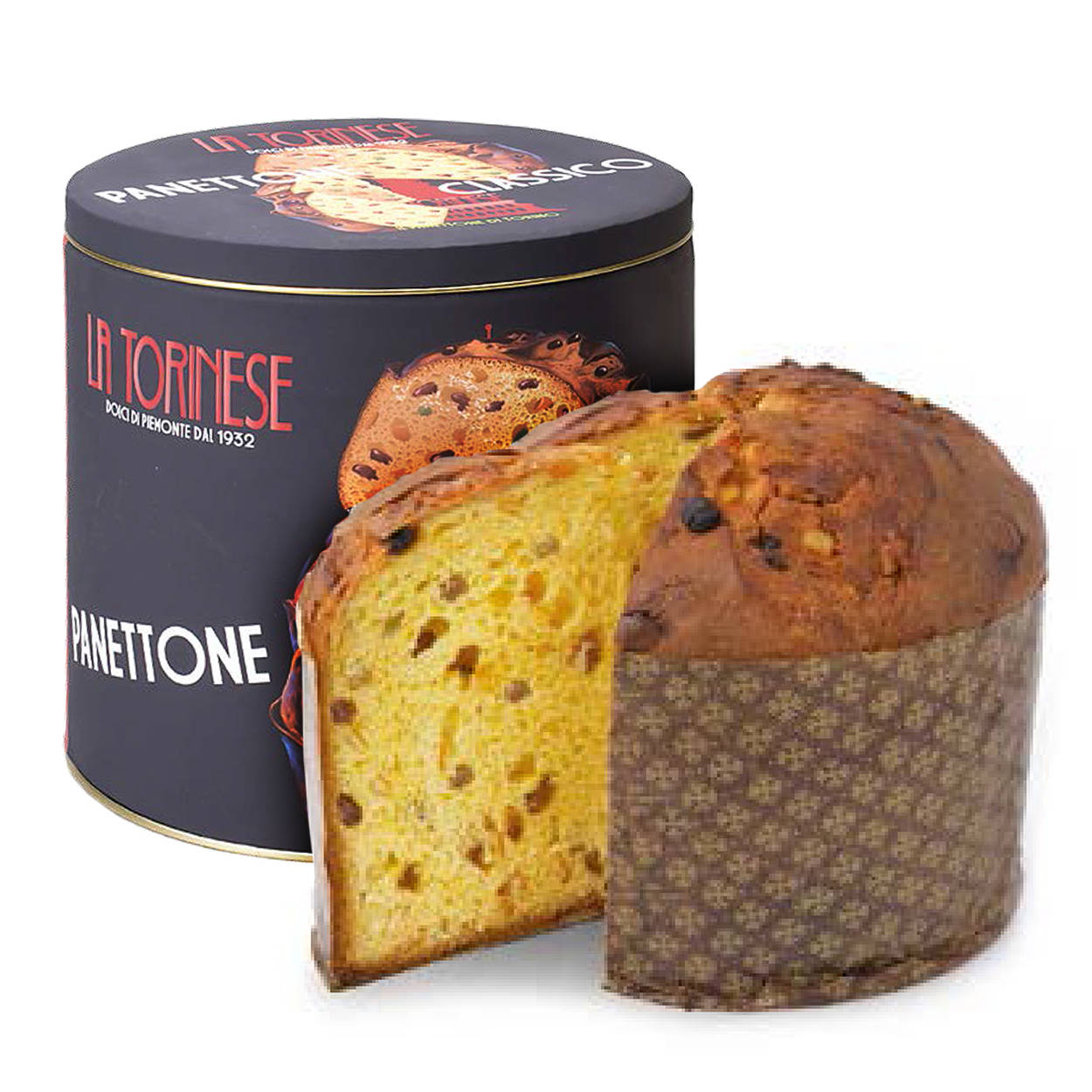 Panettone classico alto in latta 1kg - La Torinese