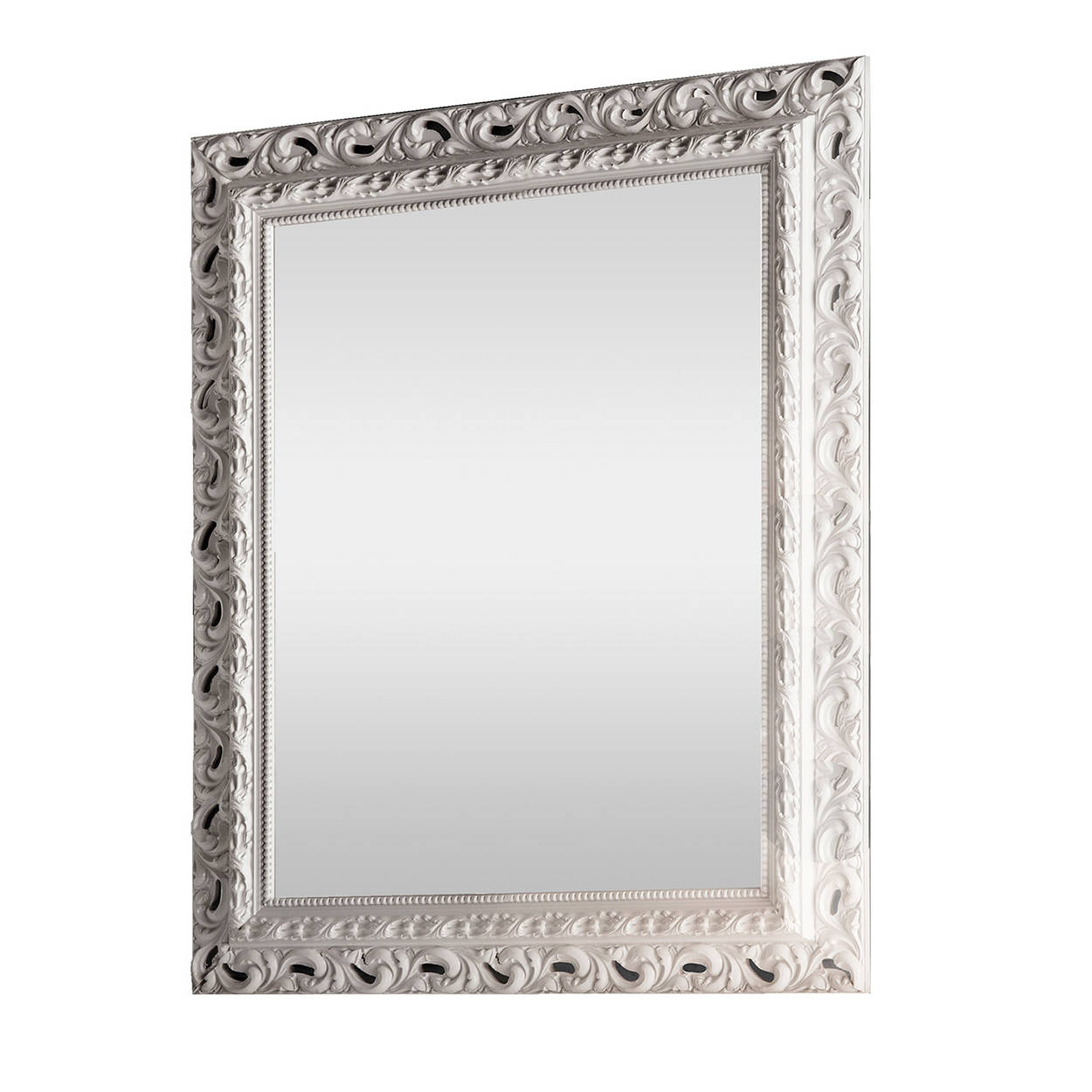 CHIANALE Wall Mirror in White Wood 64x104 D&D