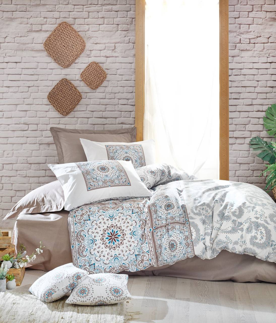 Bianna - Juego de funda de edredón doble Beigeranforce (eu) (it) - Victoria