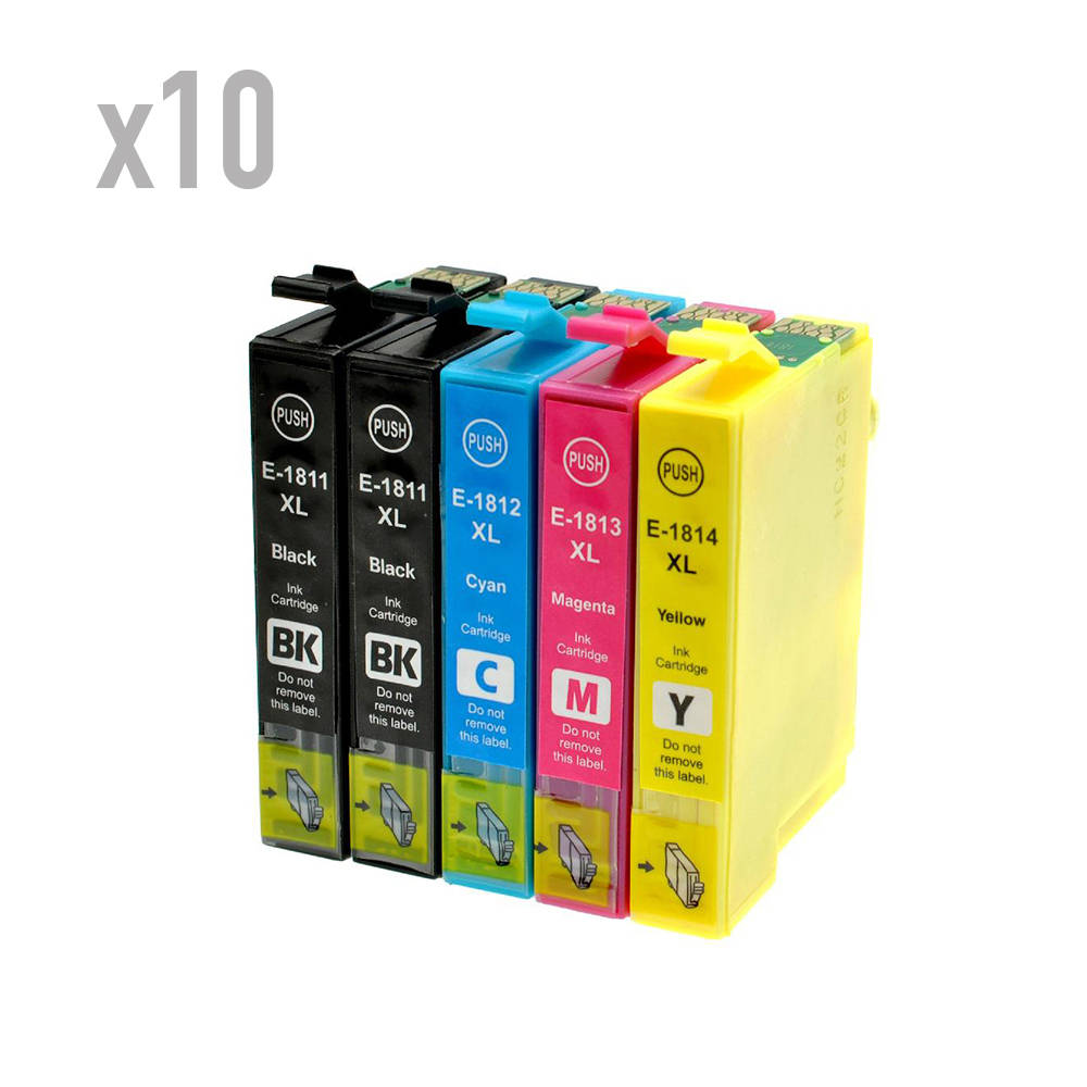 10 Cartucce Compatibili Epson T1811 Universal Print