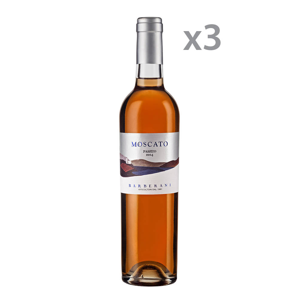 3 bottiglie "Moscato Passito" Umbria IGT Dolce 2014 Barberani