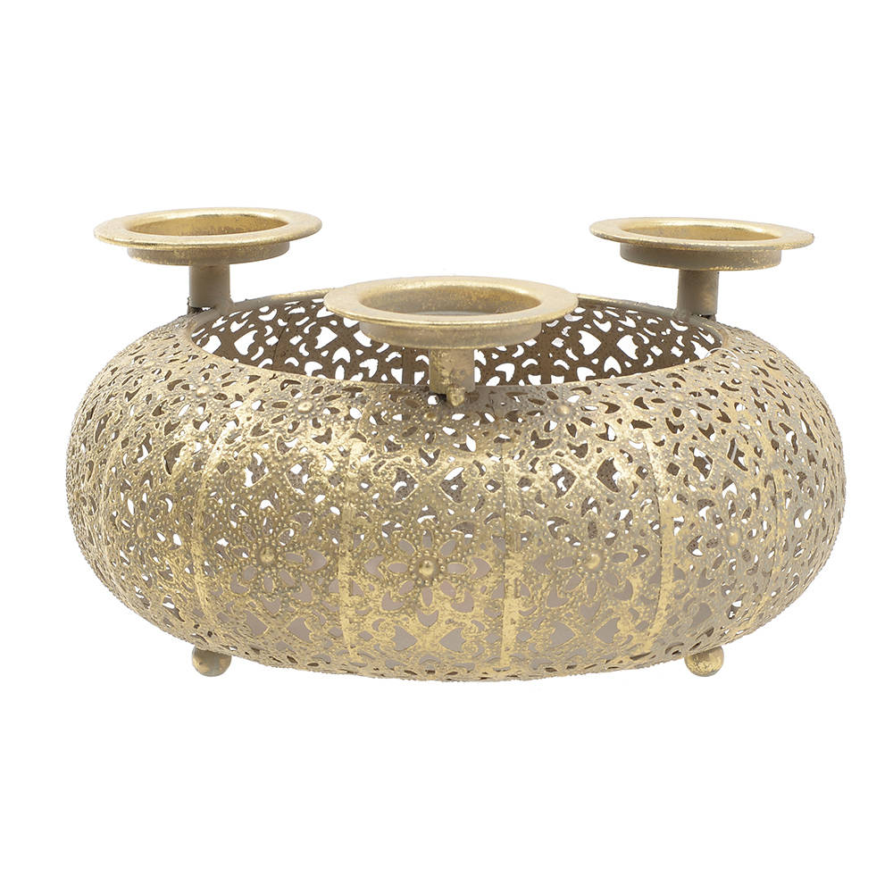 Portacandela Da Tavoro Grande In Oro - Elegante E Moderno - Foto 5