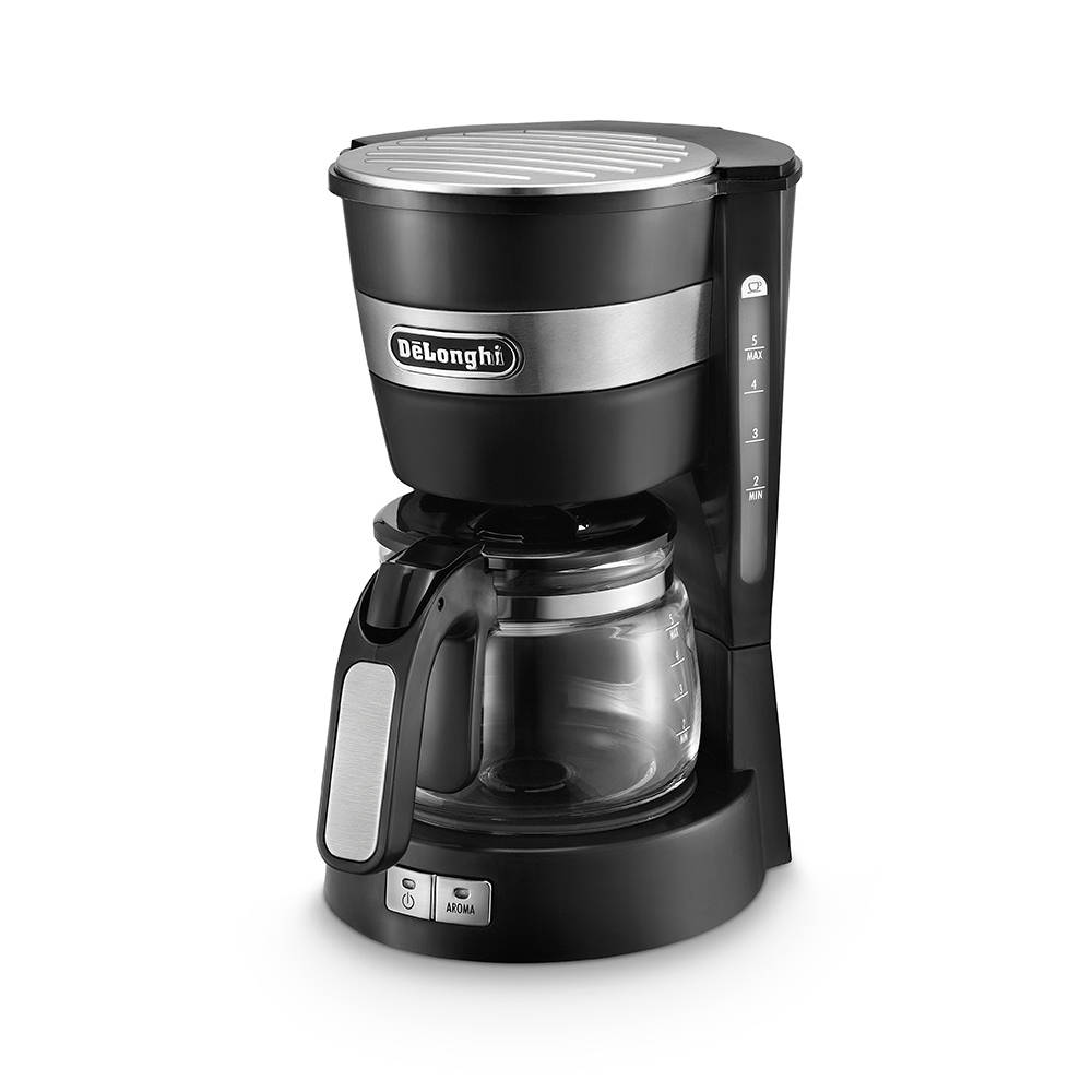 A sleek coffee machine from De Longhi