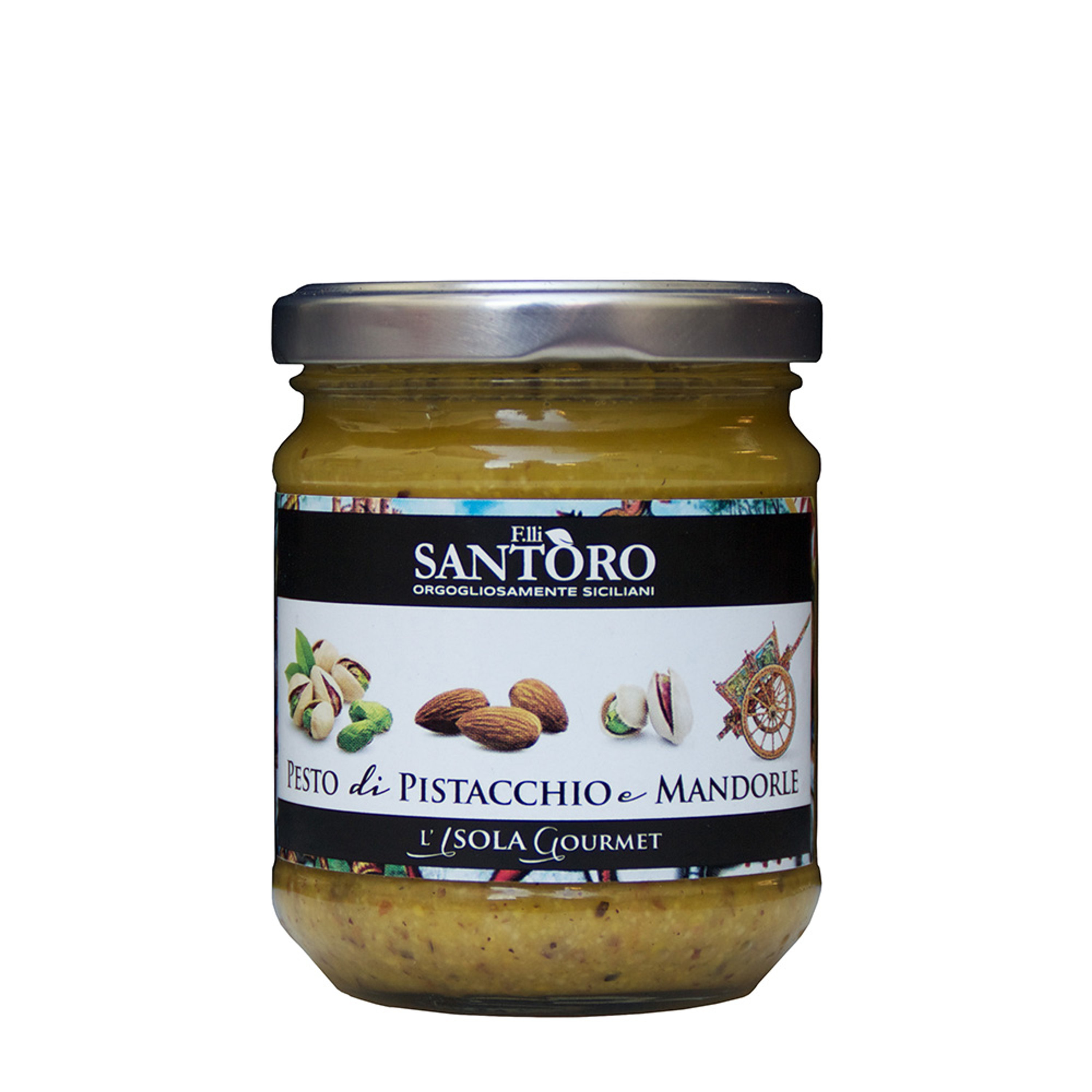6 vasetti Pesto di Pistacchio e mandorle 212 ml Santoro Conserve