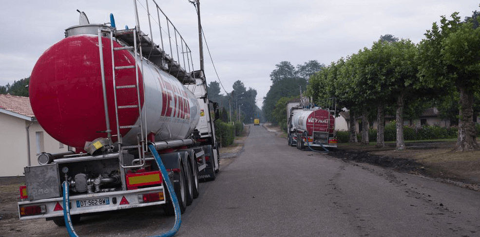 Incendies en Gironde : VEYNAT ravitaille les camions de pompiers - Transports Veynat