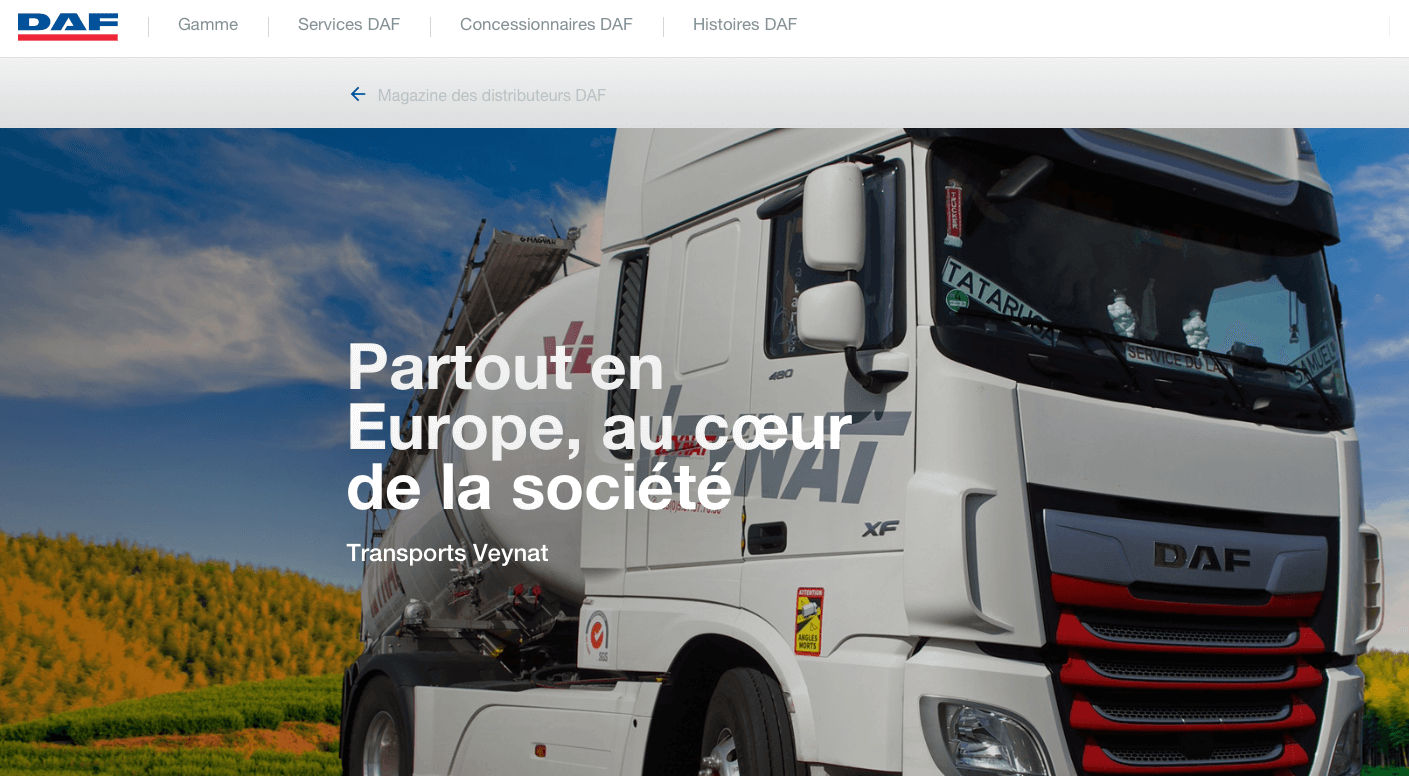 VEYNAT in the spotlight at our partner DAF Trucks - Transports Veynat