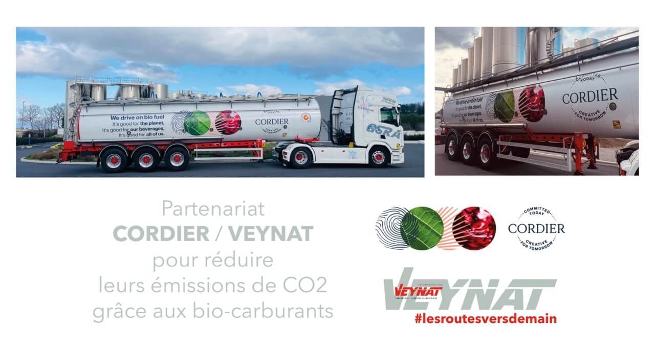 Les transports VEYNAT et le négociant bordelais CORDIER s’associent pour réduire leurs émissions de CO2 - Transports Veynat