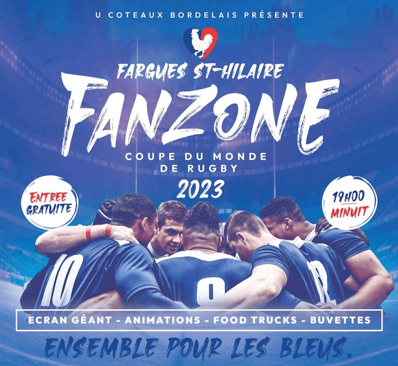 Pour la COUPE du MONDE de RUGBY, nous sommes partenaires de la Fan Zone de Fargues Saint-Hilaire - Transports Veynat