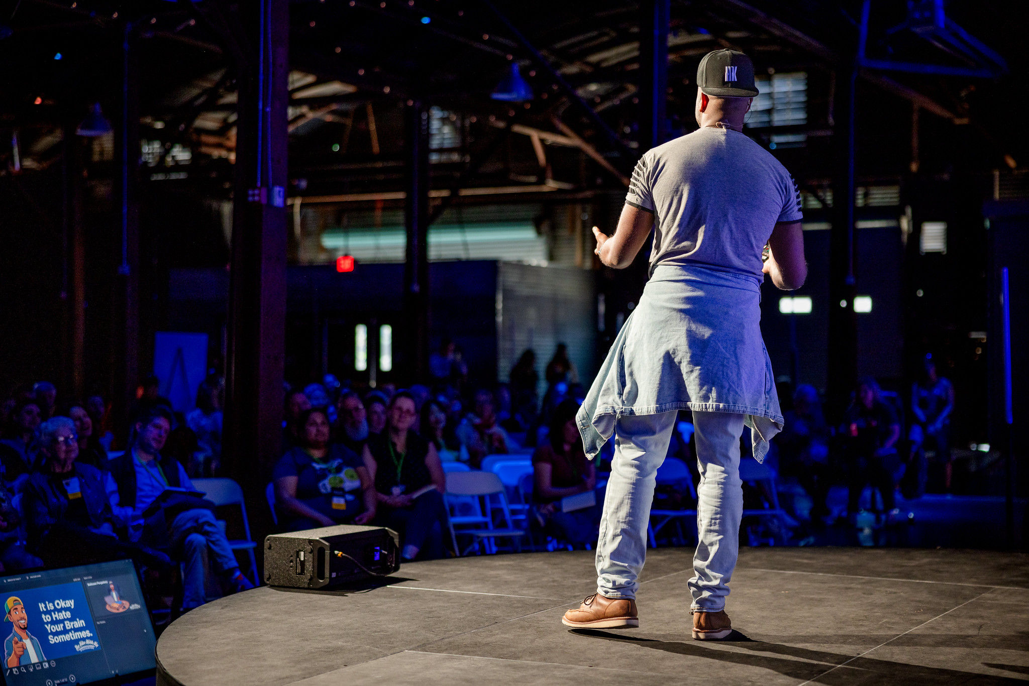 Kyrus Keenan Westcott speaking at NeuroDiversion