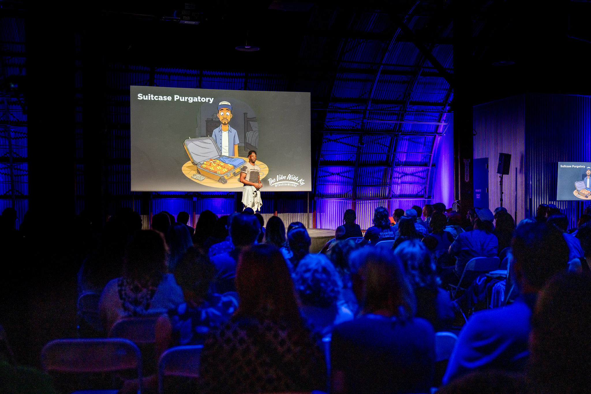 Ky Westcott with audience at NeuroDiversion