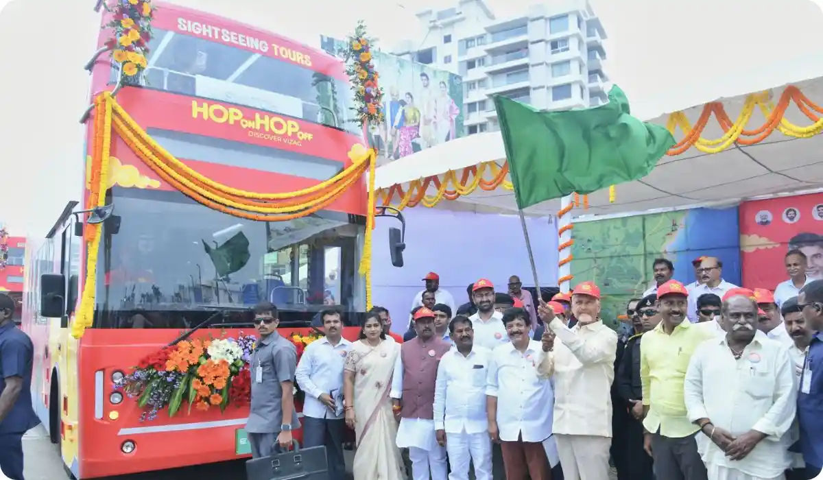 Hop-on Hop-off Double-Decker Electric Tourist Buses Launched in Visakhapatnam: Know Route, Fare and Other details Hop-on Hop-off Double-Decker Electric Tourist Buses Launched in Visakhapatnam