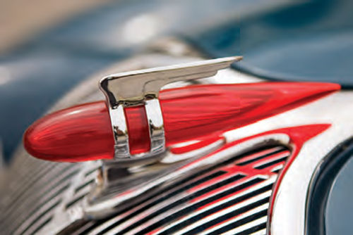 The Terraplane’s “winged carrot” hood ornament.