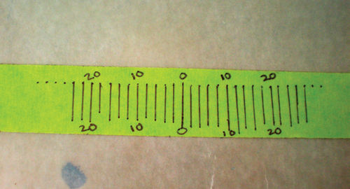 Photo 7. A piece of masking tape can extend your timing mark references.