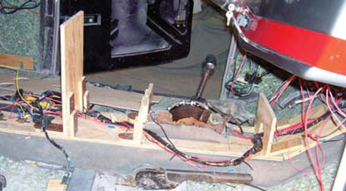 Photo 2. The front half of the console with the upright supports in place.