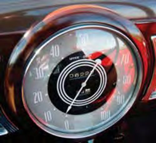 Decades after they first hit the road, speedometers like the one at right can look like they just came from the showroom.